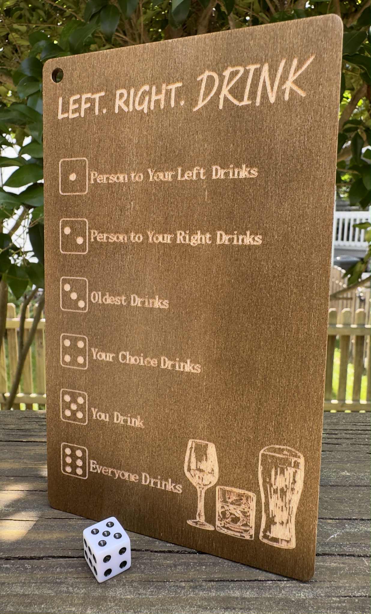 left or right drinking game wooden party dice fun adult game gift