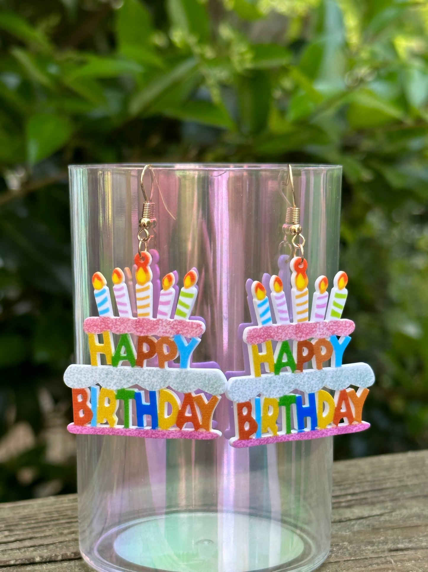 happy birthday earrings colorful lightweight party jewelry gift