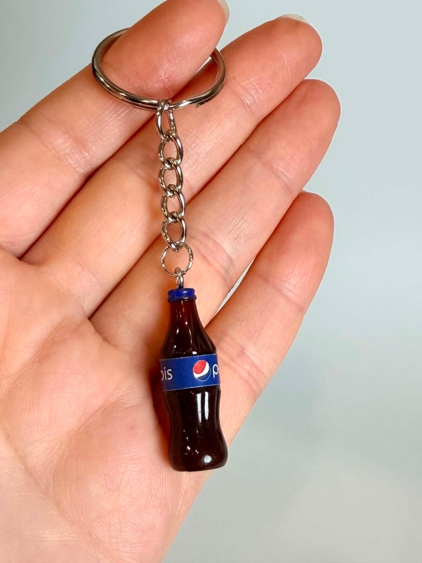 Mini Soda Bottle Keychain, Cute Accessory for Bags, Keys and Gifts