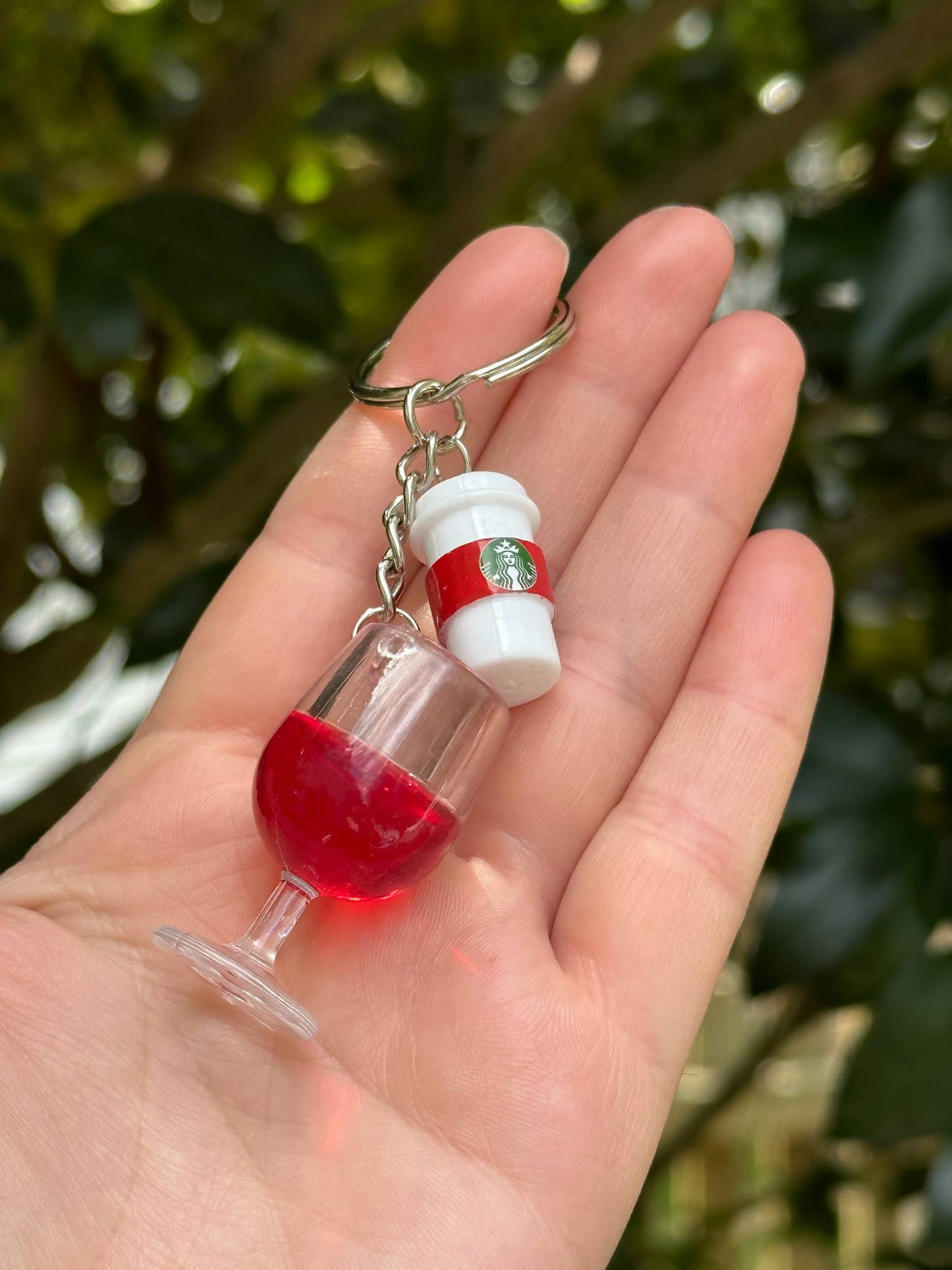Wine Glass and Starb. Inspired Coffee Cup Keychain