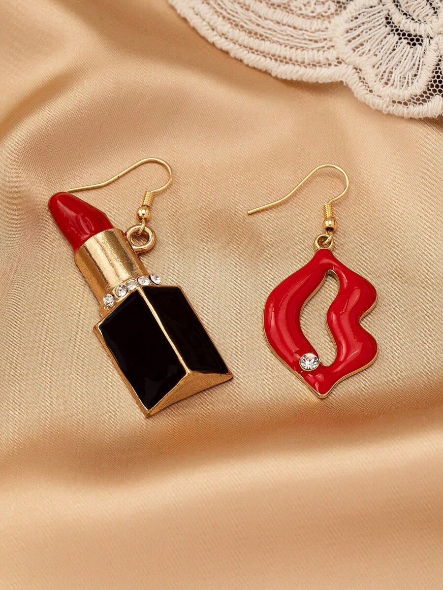lips and lipstick earrings for women fun bold statement accessory
