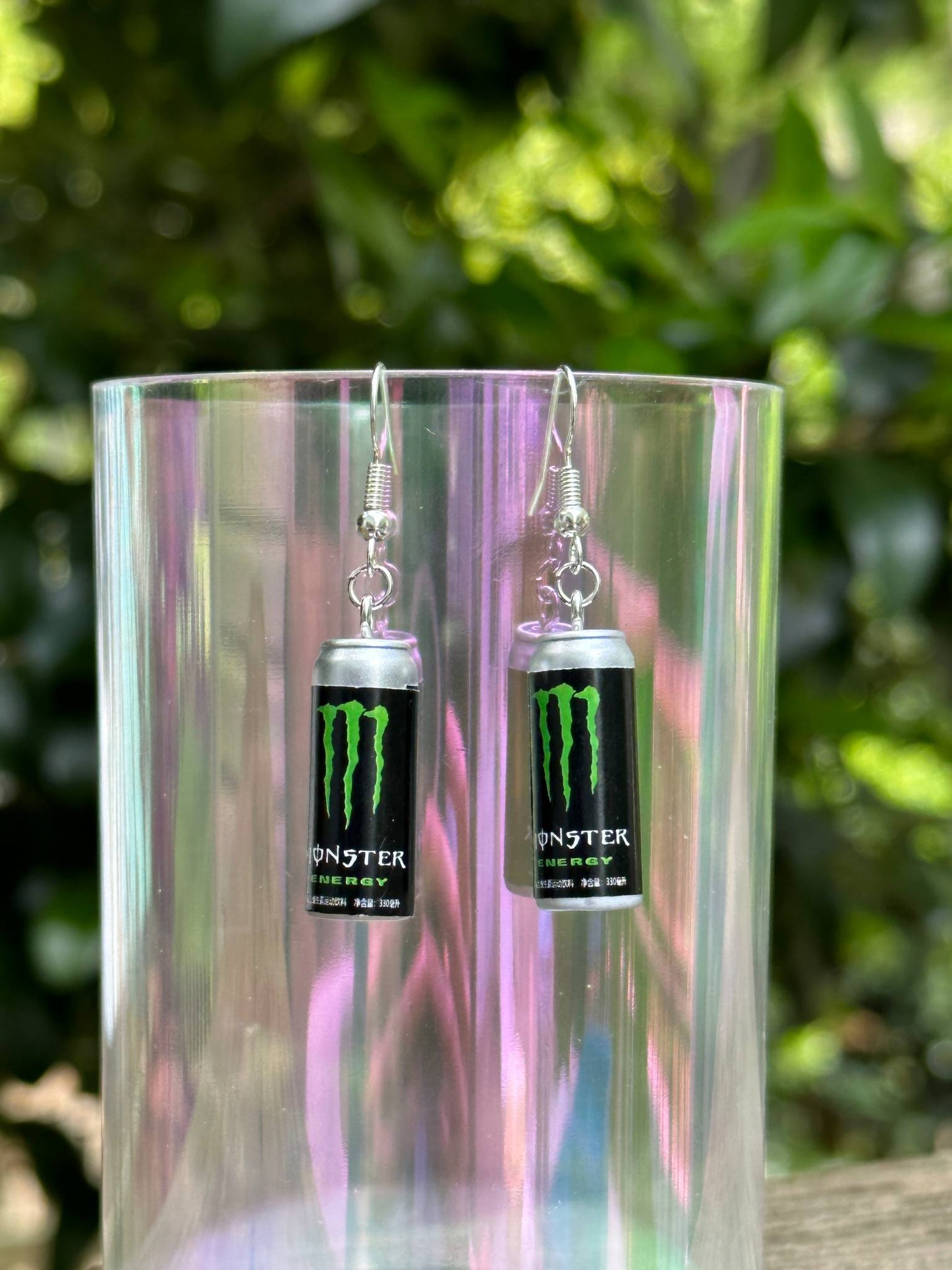 mini energy drink can earrings resin fun gamer or party jewelry