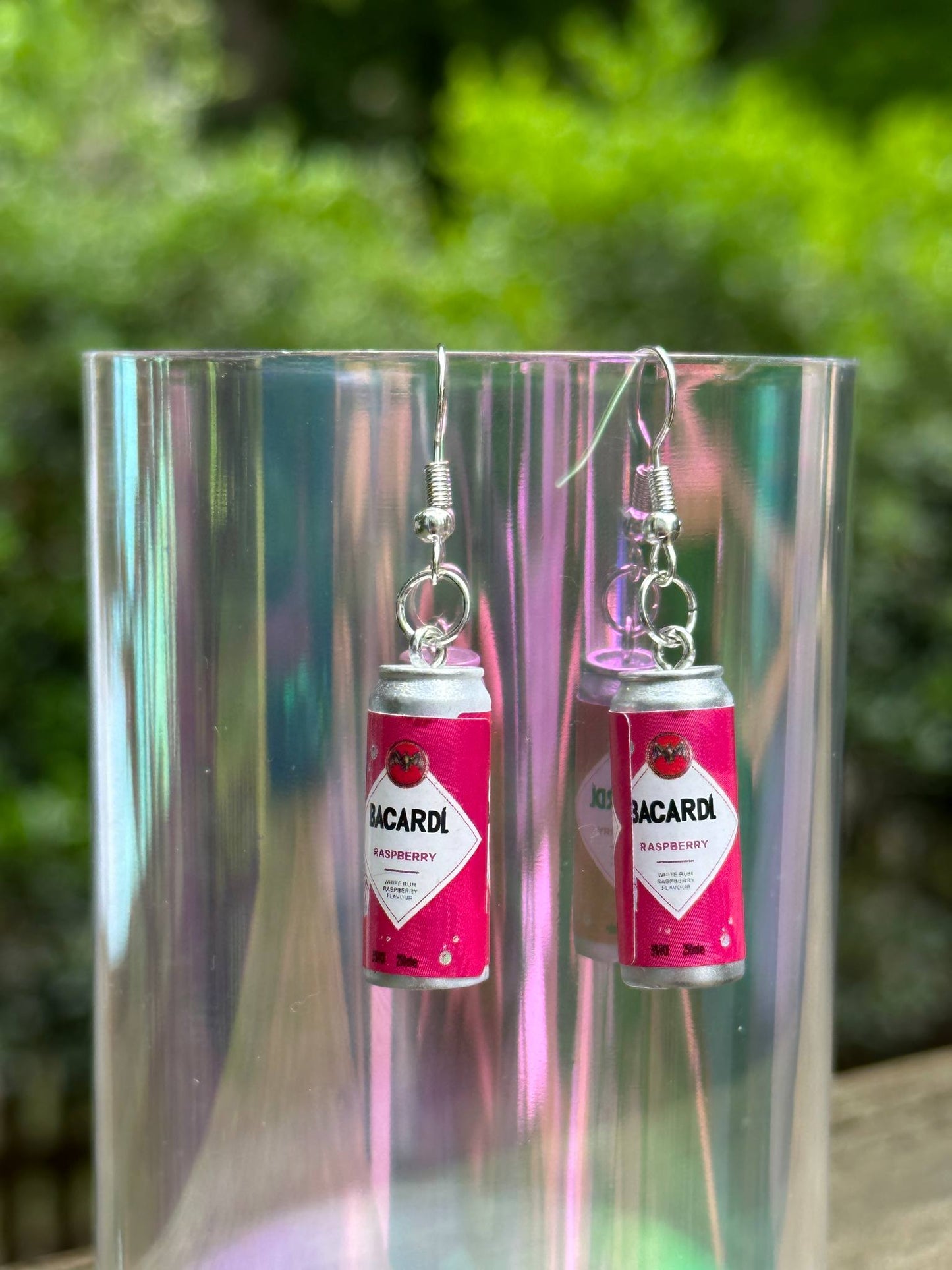 raspberry bacardi can earrings cocktail-themed jewelry gift for women