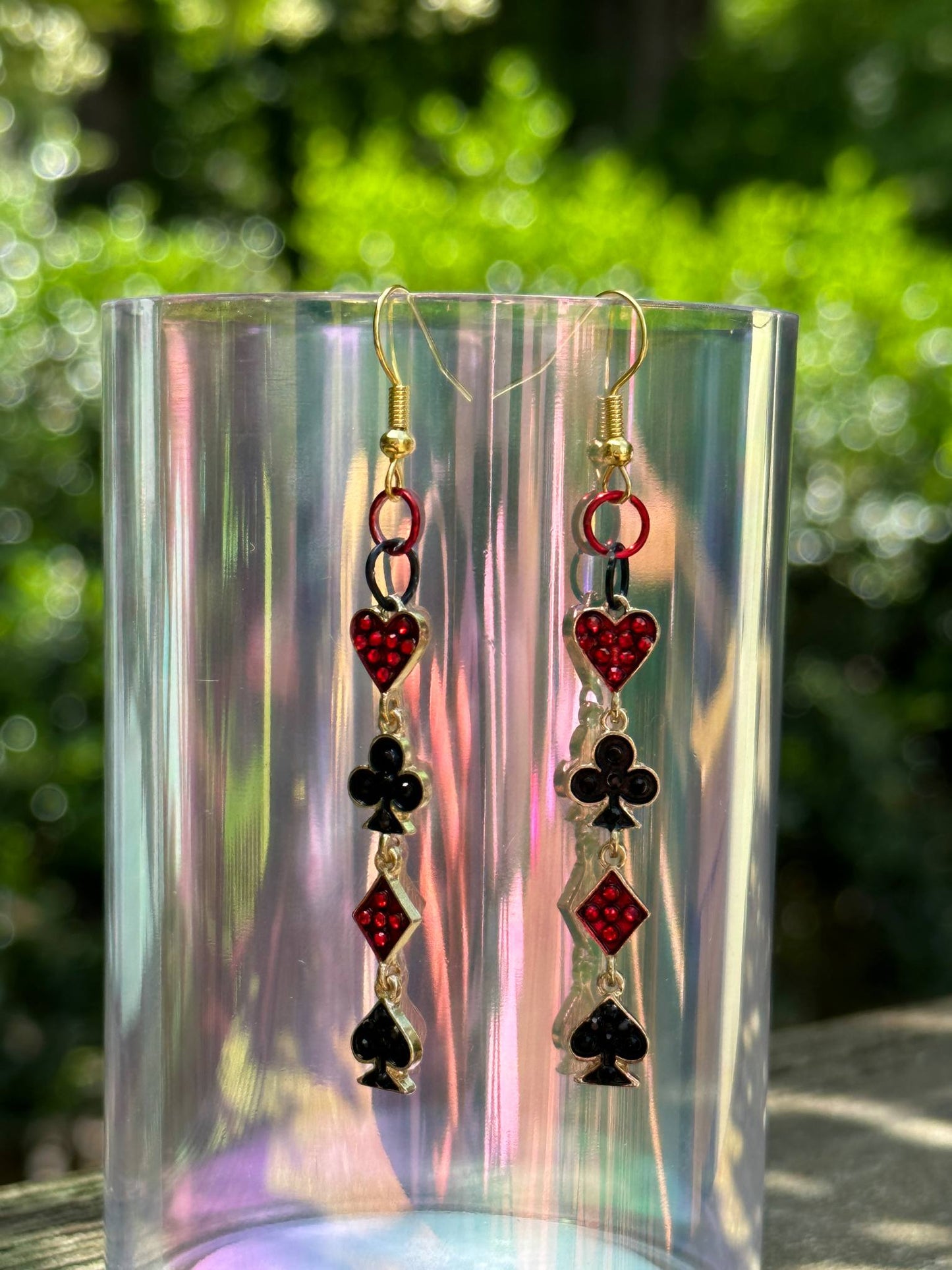 poker card dangle earrings casino-themed jewelry fun gift for women