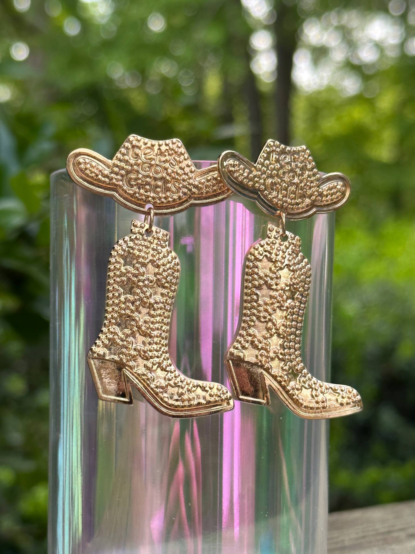 western cowboy boot and hat earrings alloy rustic rodeo jewelry for women