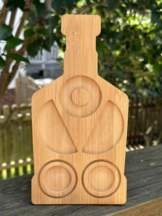 wood tequila shot board tray with space for 2 shots lime salt party accessory