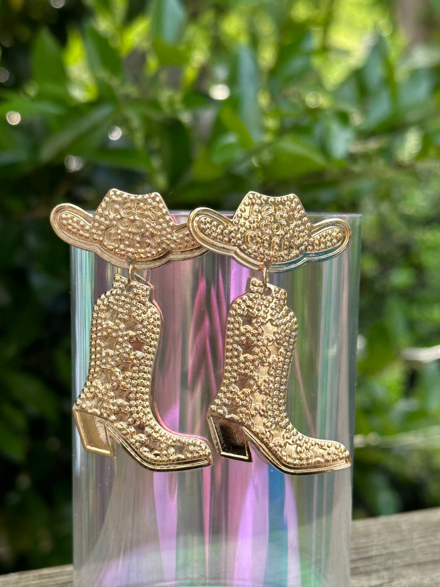 western cowboy boot and hat earrings alloy rustic rodeo jewelry for women