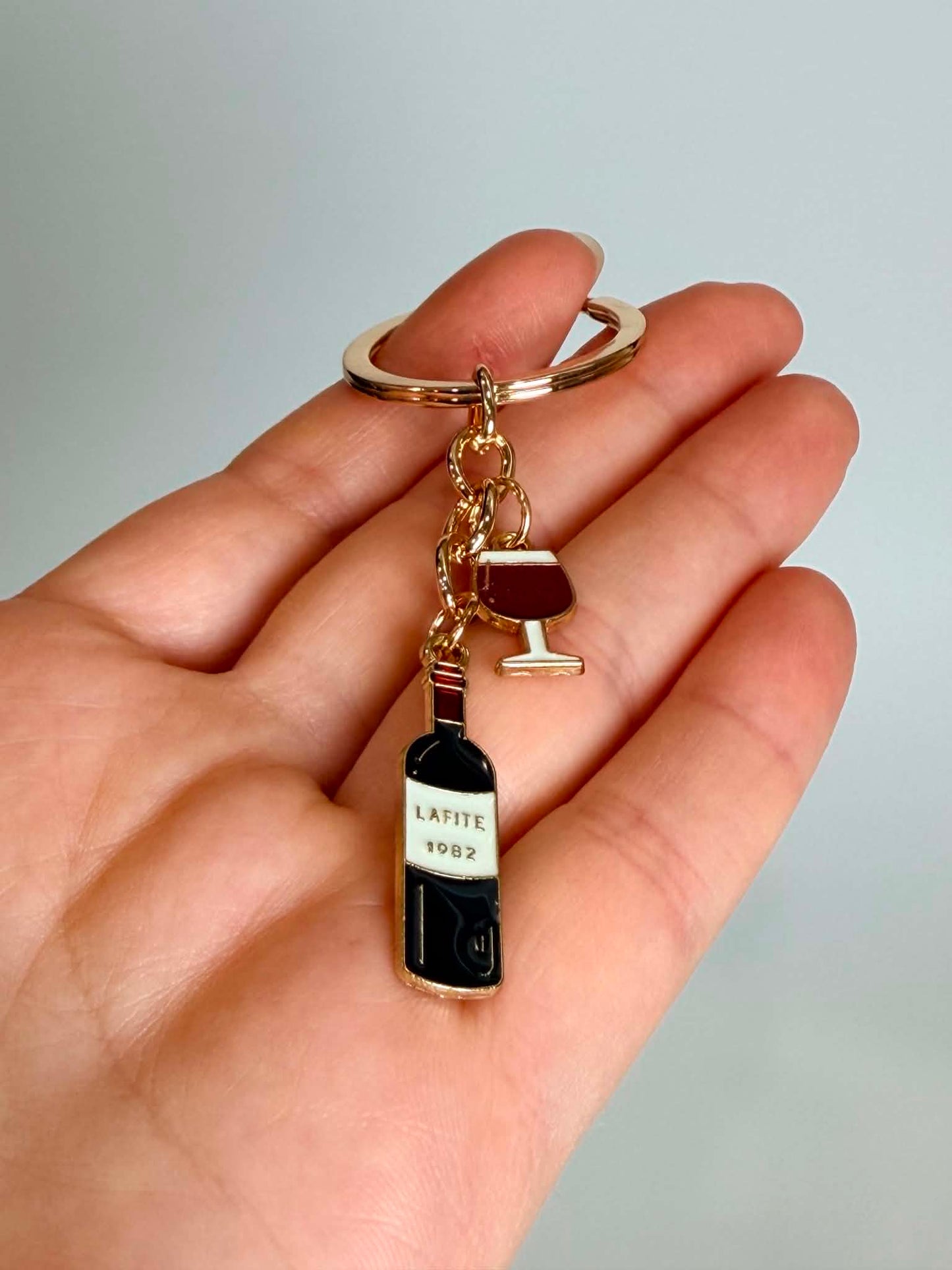 Mini metal drink Bottle Keychain. Cute Accessory for Bags, Keys and Gifts