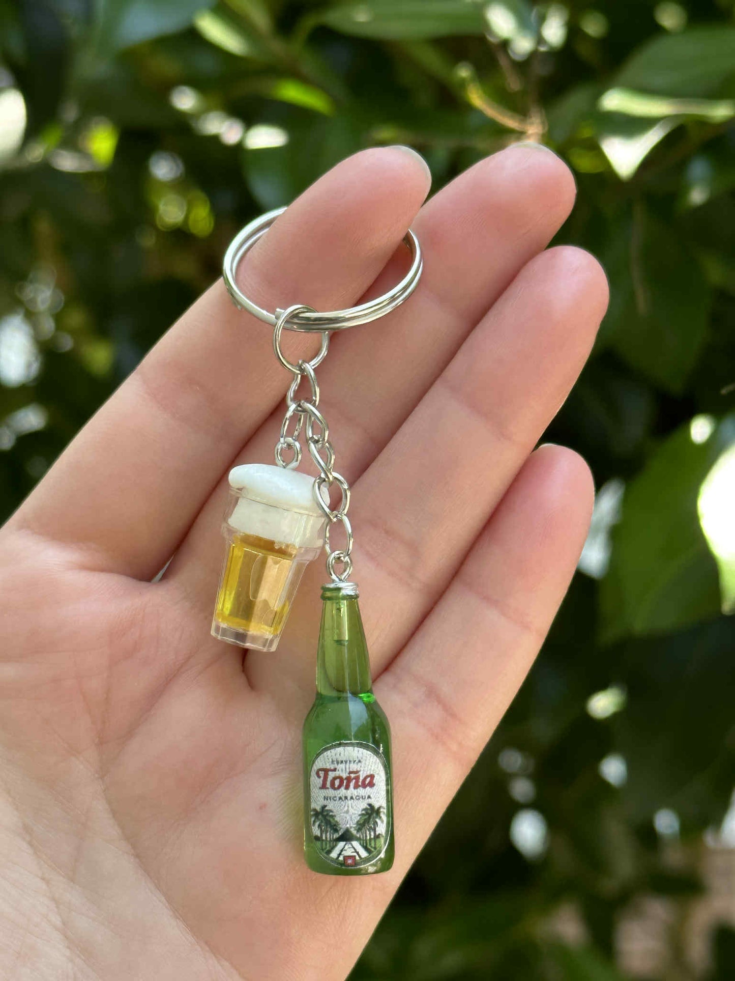 mini Tona beer resin keychain novelty gift fun bar-themed accessory