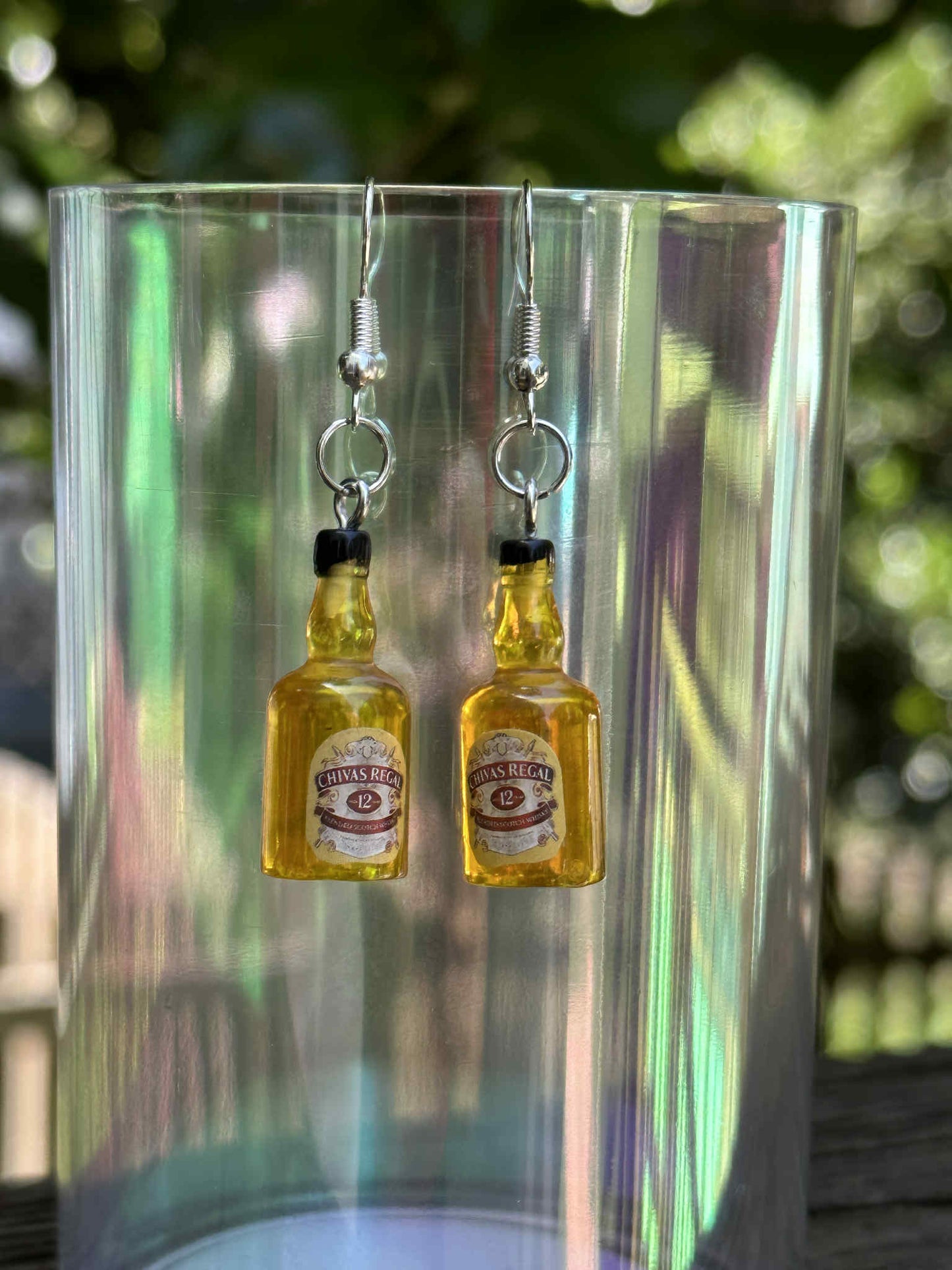 Mini bottle earrings fun drinks-themed jewelry gift for women