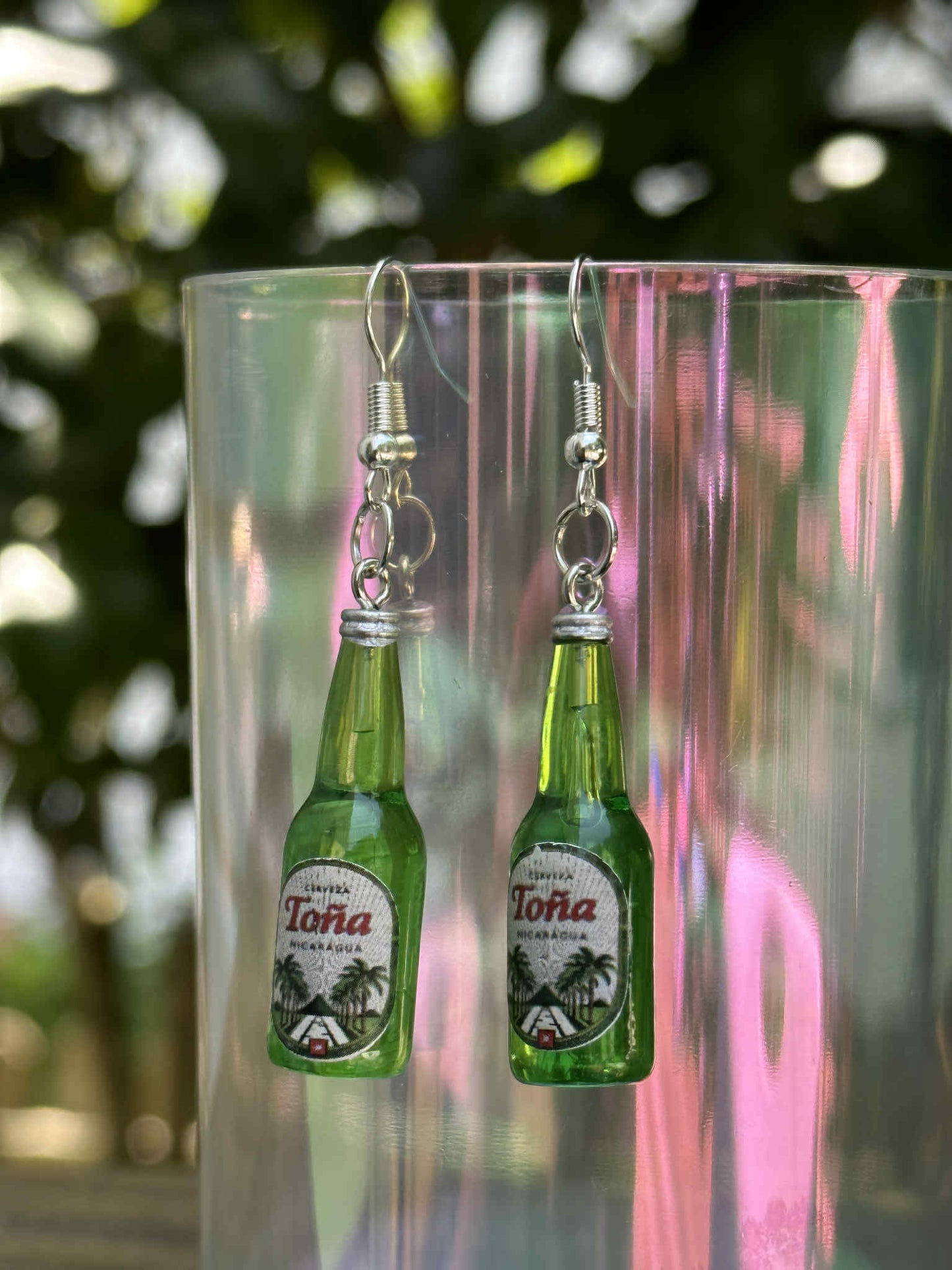 mini tona beer bottle earrings fun resin jewelry gift for beer lovers