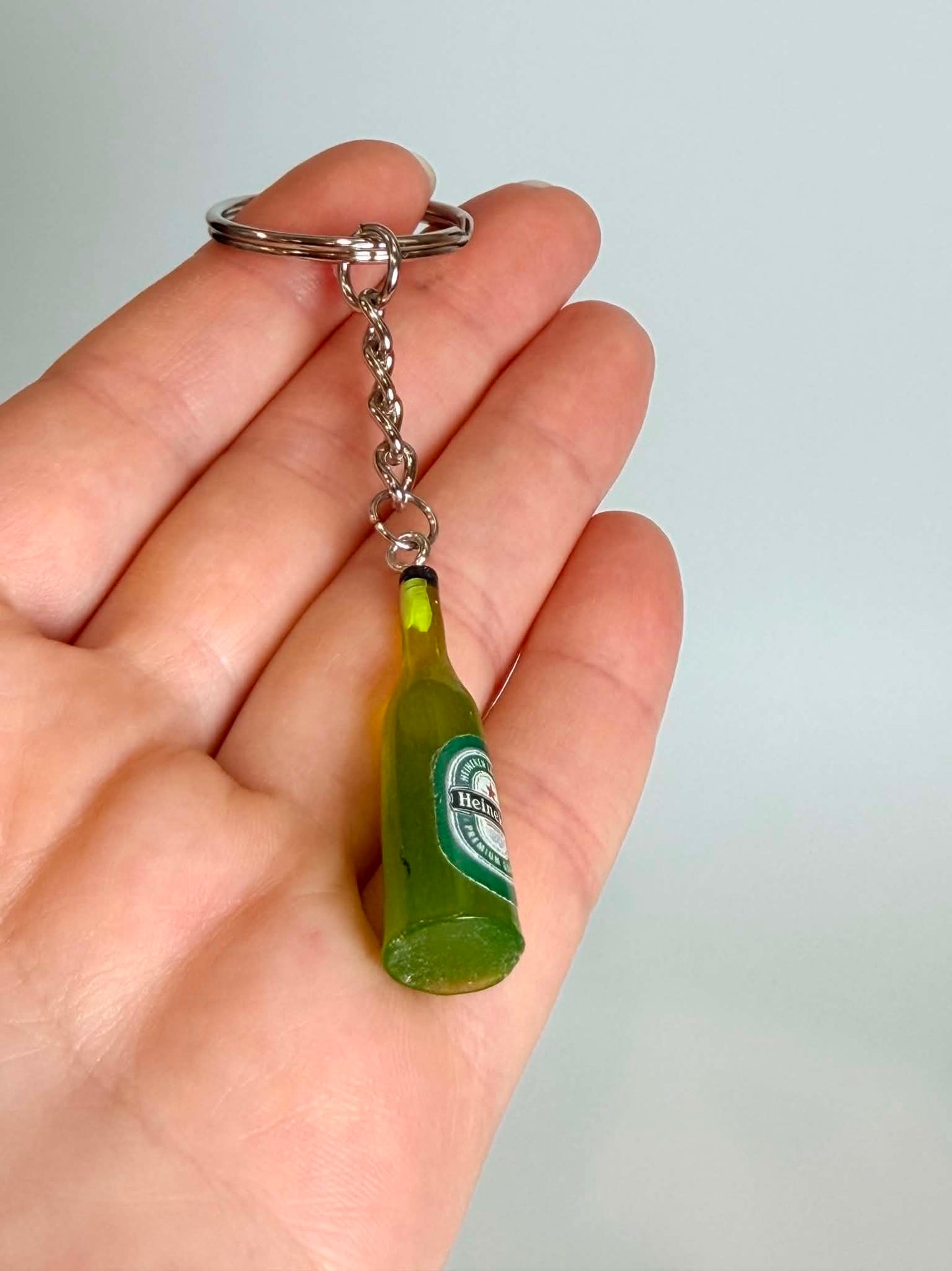 Mini beer drink Bottle Keychain. Accessory for Bags, Keys and Gifts