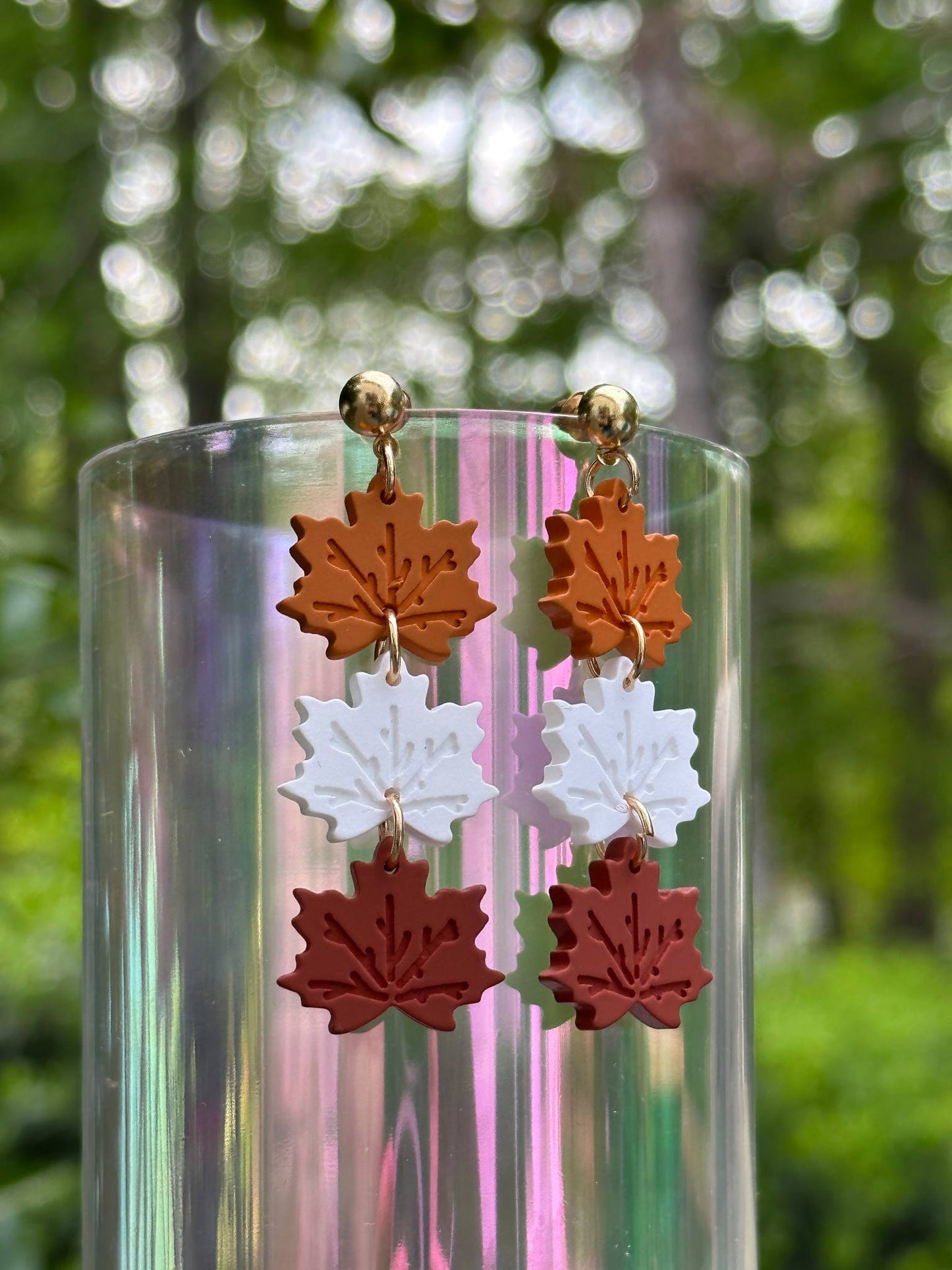 maple leaf dangle earrings acrylic fall thanksgiving jewelry for women