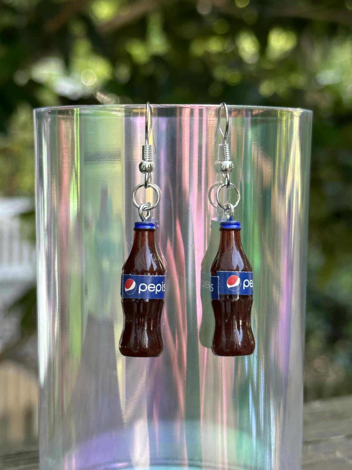 pepsi soda can earrings handmade fun pop drink jewelry gift for her