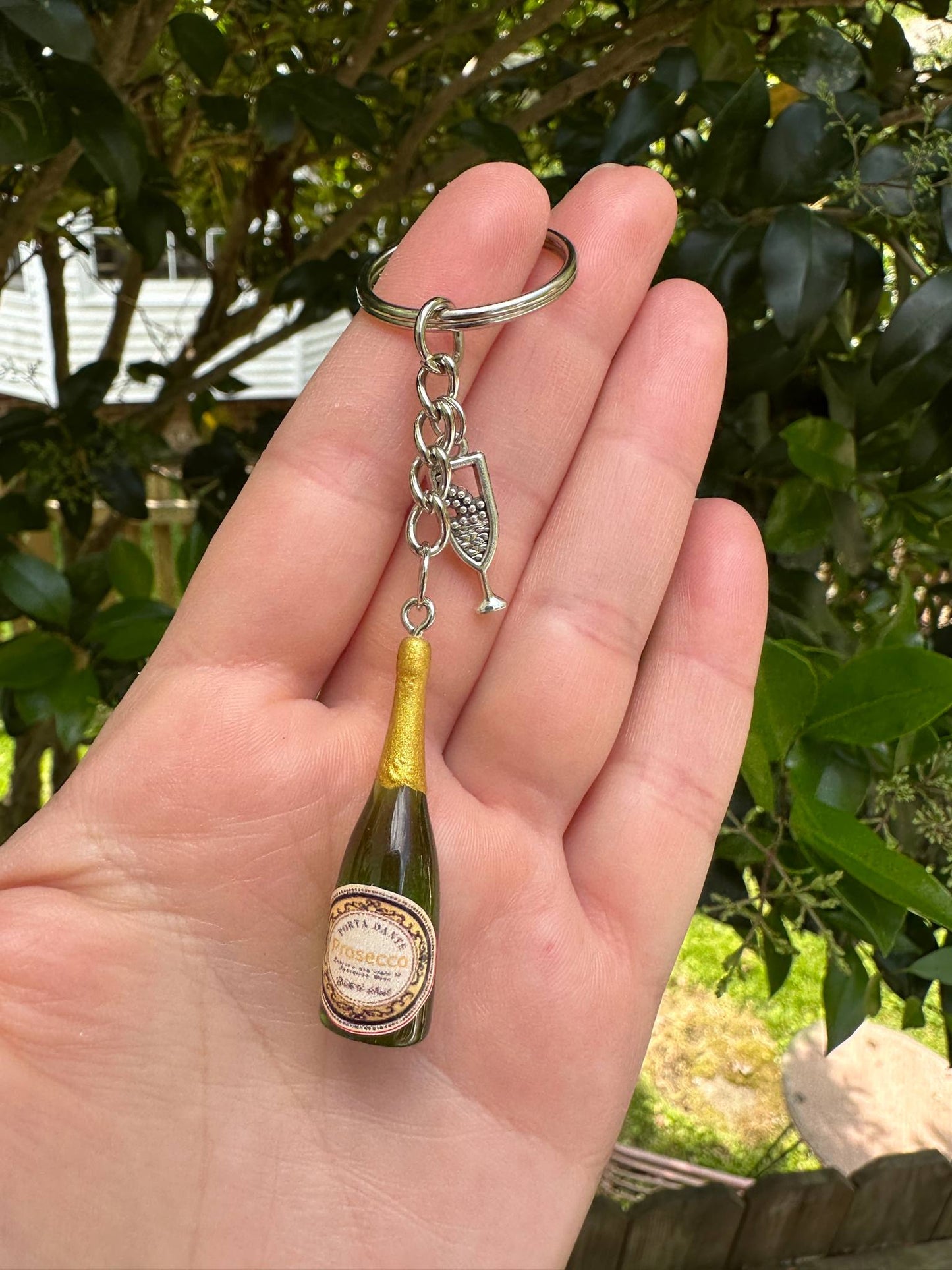 champagne prosecco bottle keychain collection gift for couples drink lovers