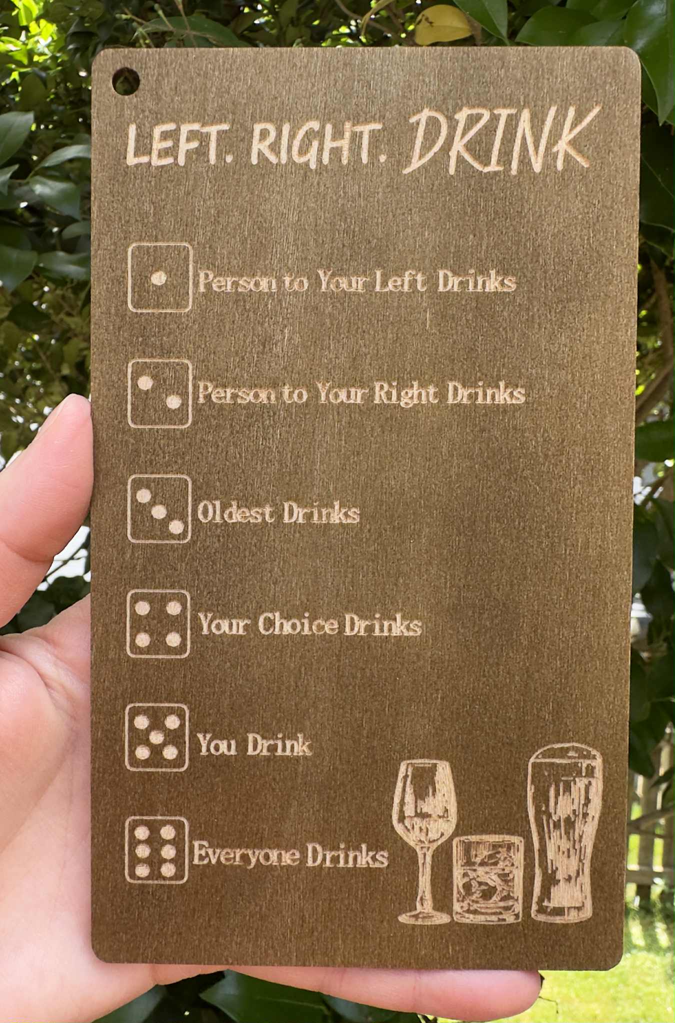 left or right drinking game wooden party dice fun adult game gift