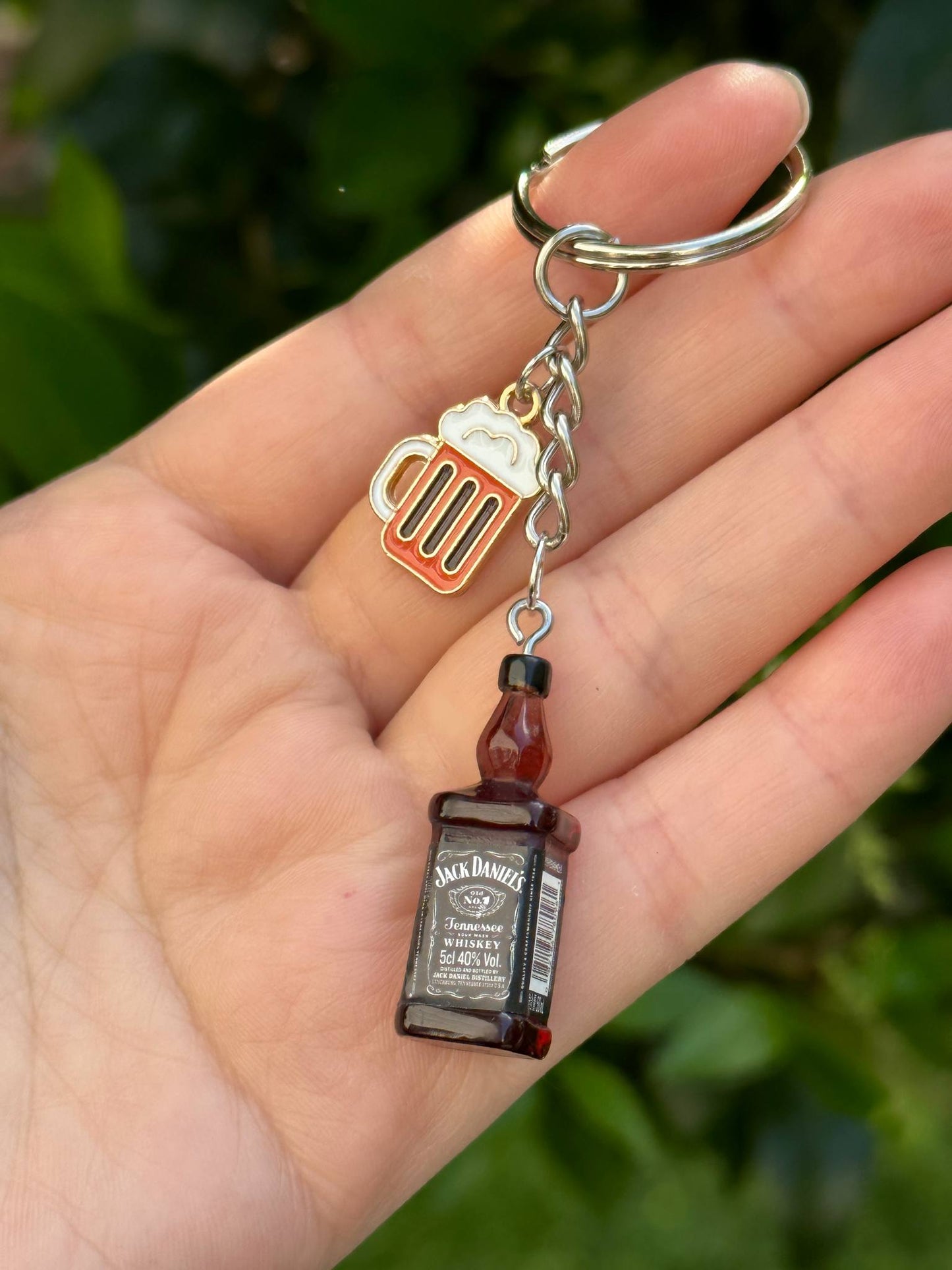 jack daniels style whisky bottle keychain with drink charms novelty couple gift