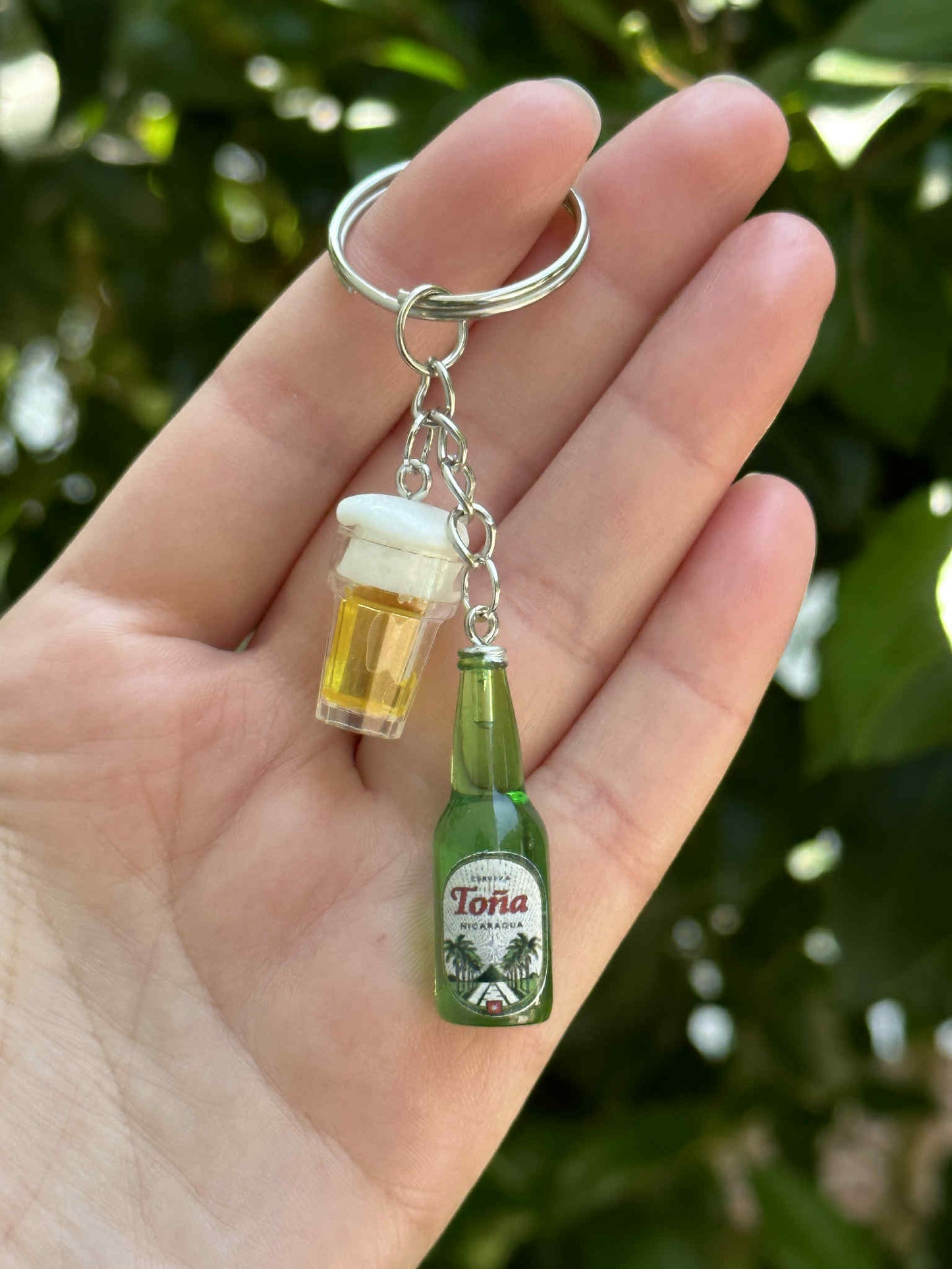 mini Tona beer resin keychain novelty gift fun bar-themed accessory