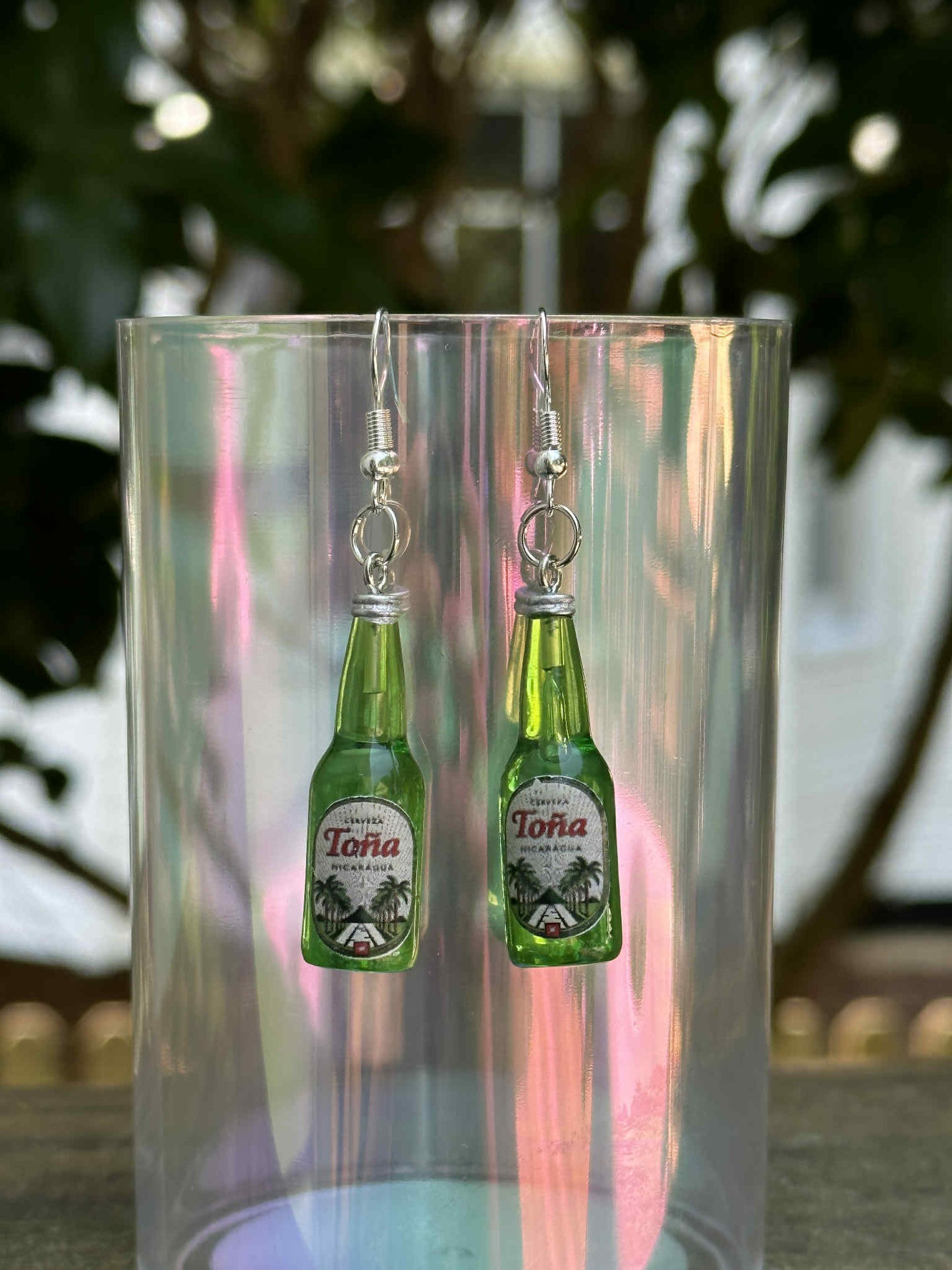 mini tona beer bottle earrings fun resin jewelry gift for beer lovers