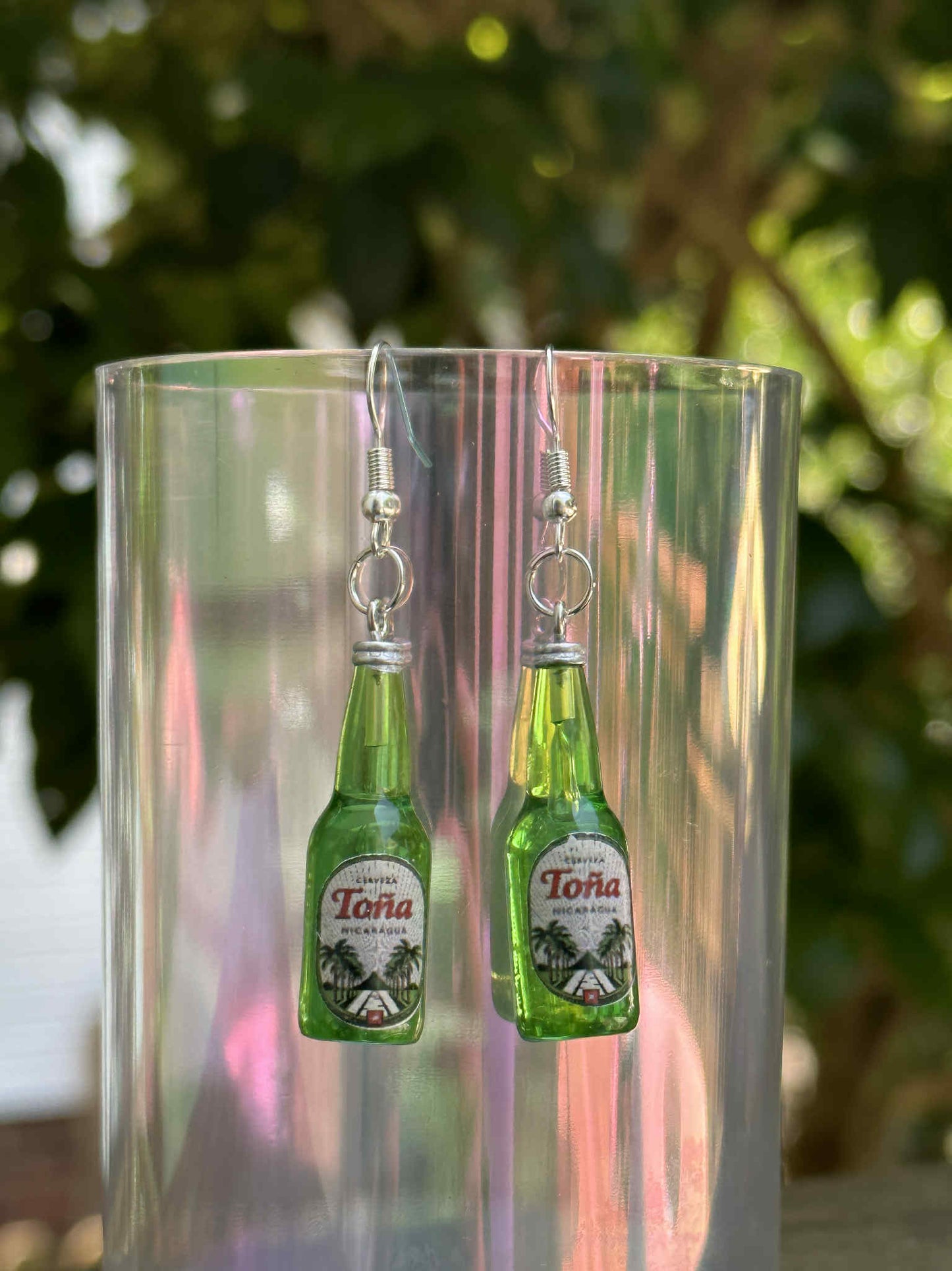 mini tona beer bottle earrings fun resin jewelry gift for beer lovers