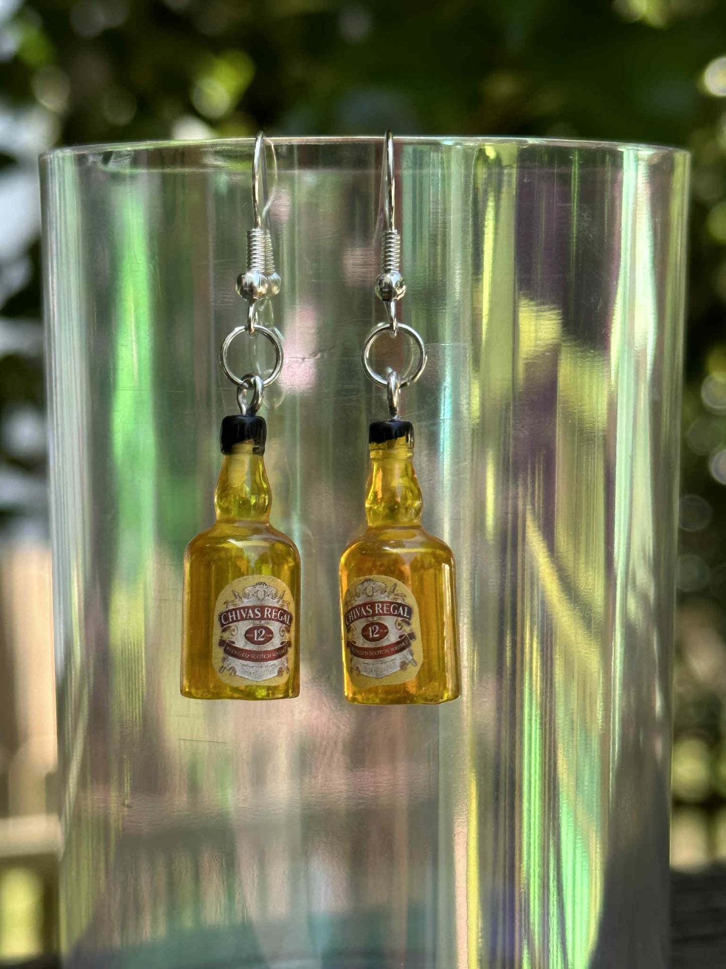 Mini bottle earrings fun drinks-themed jewelry gift for women
