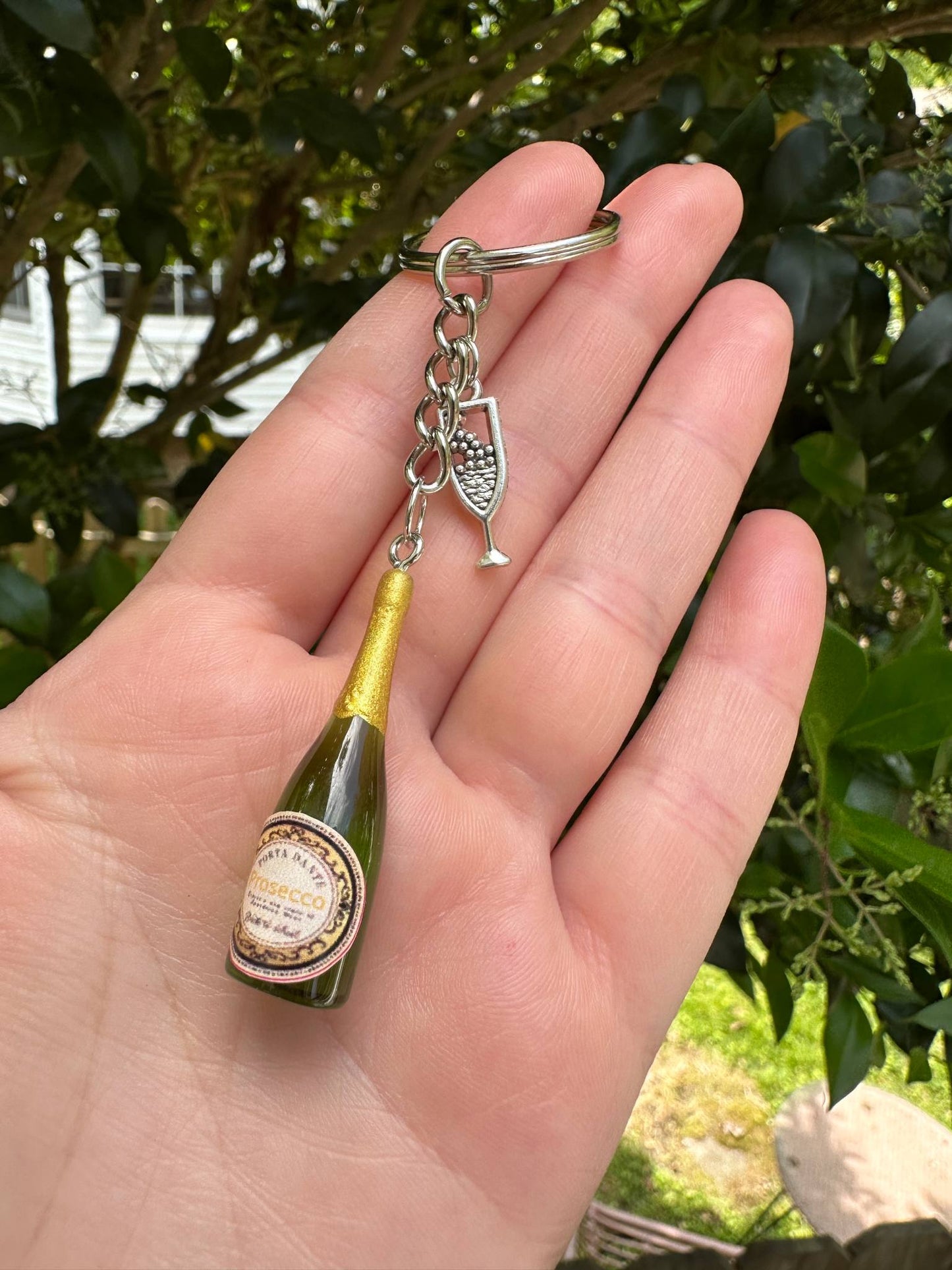 champagne prosecco bottle keychain collection gift for couples drink lovers