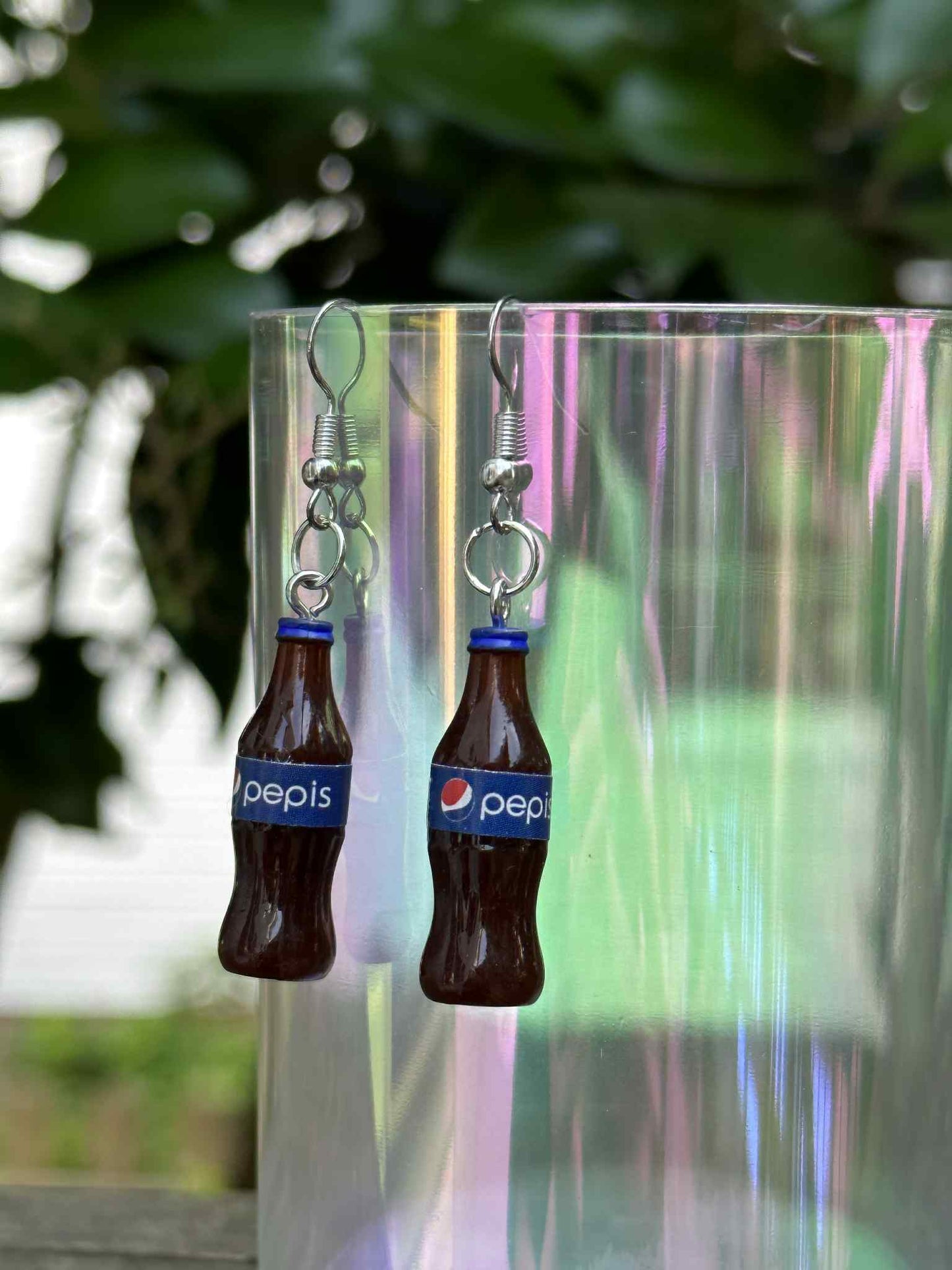 pepsi soda can earrings handmade fun pop drink jewelry gift for her