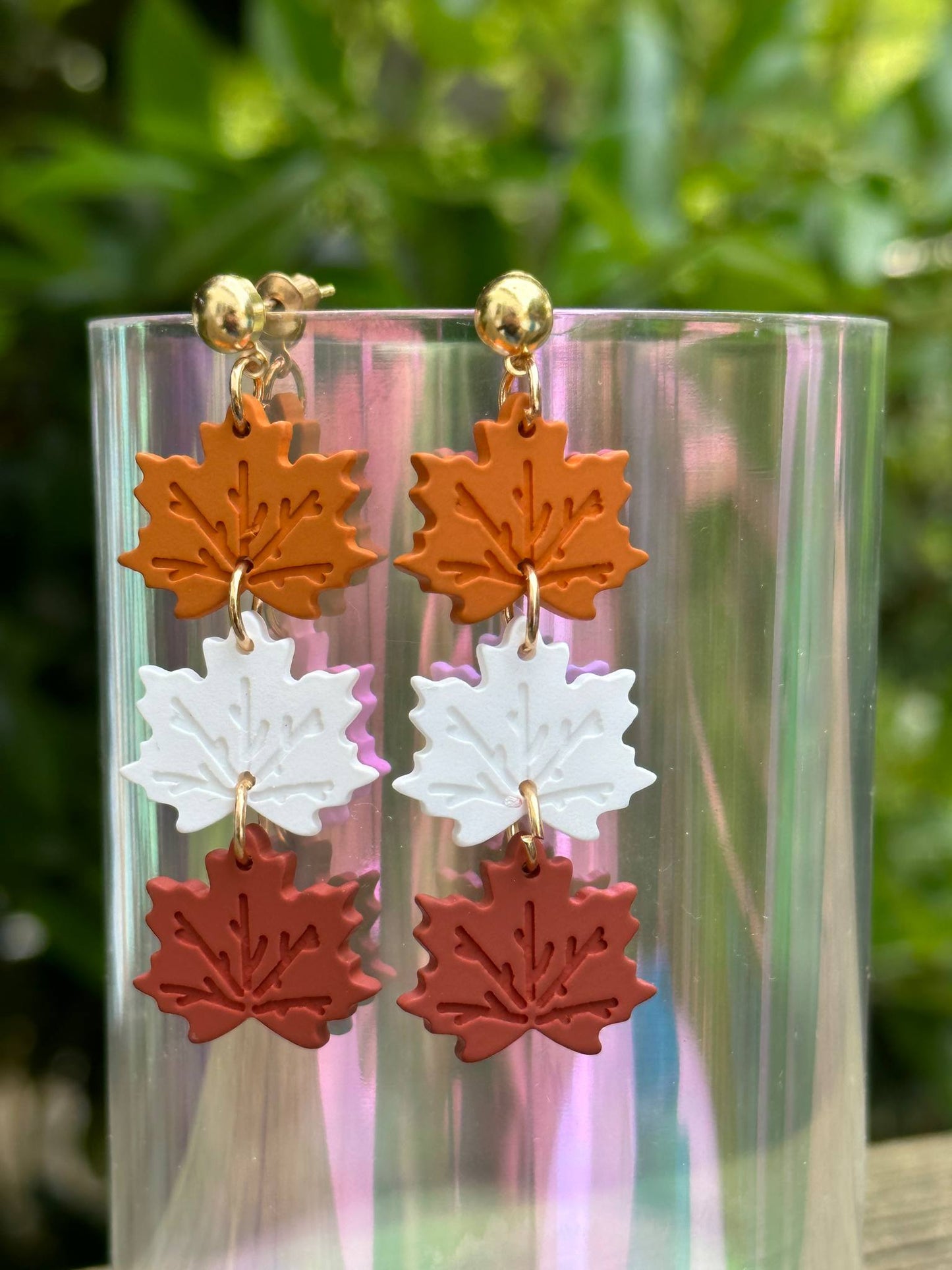 maple leaf dangle earrings acrylic fall thanksgiving jewelry for women