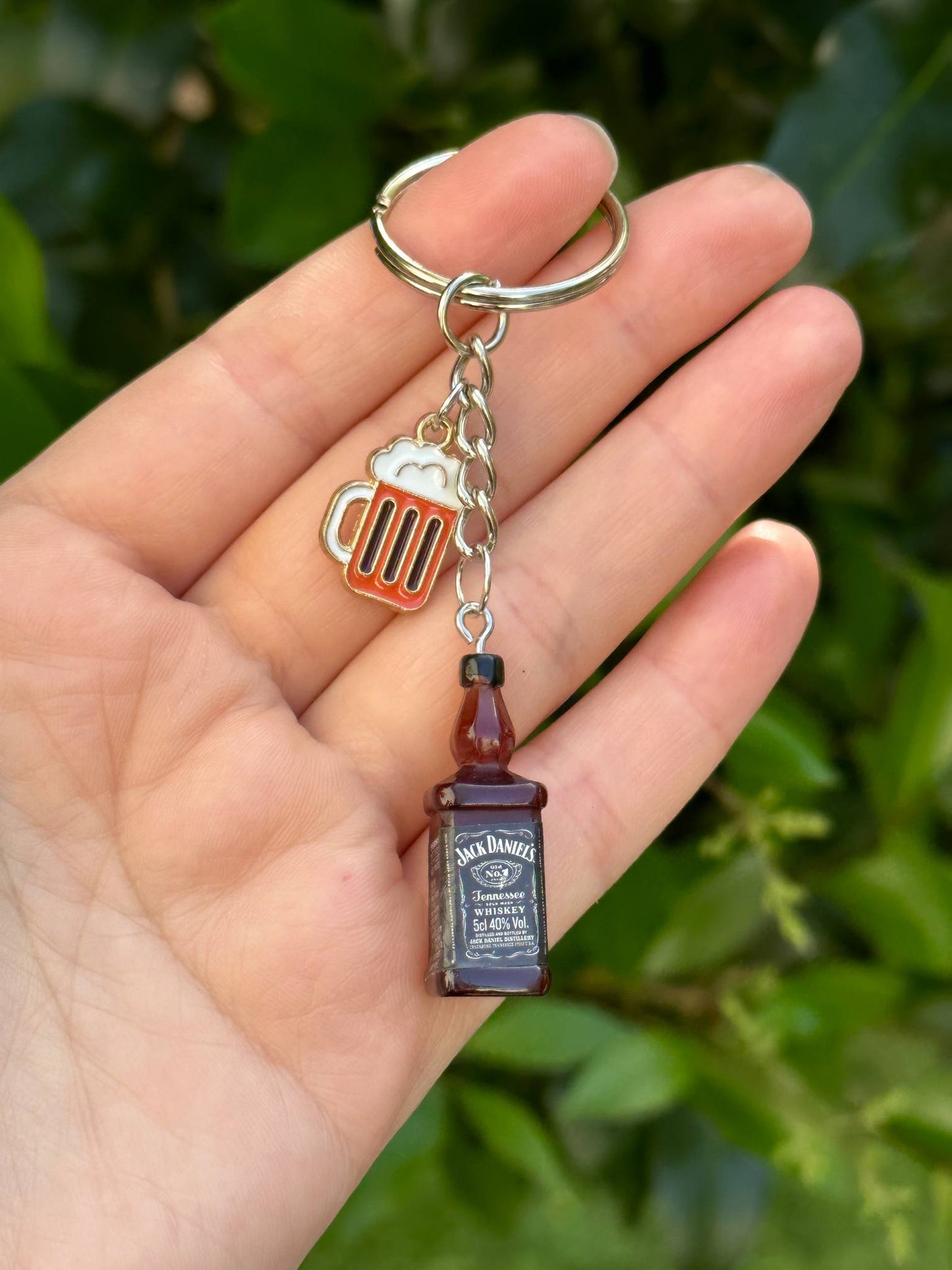 jack daniels style whisky bottle keychain with drink charms novelty couple gift