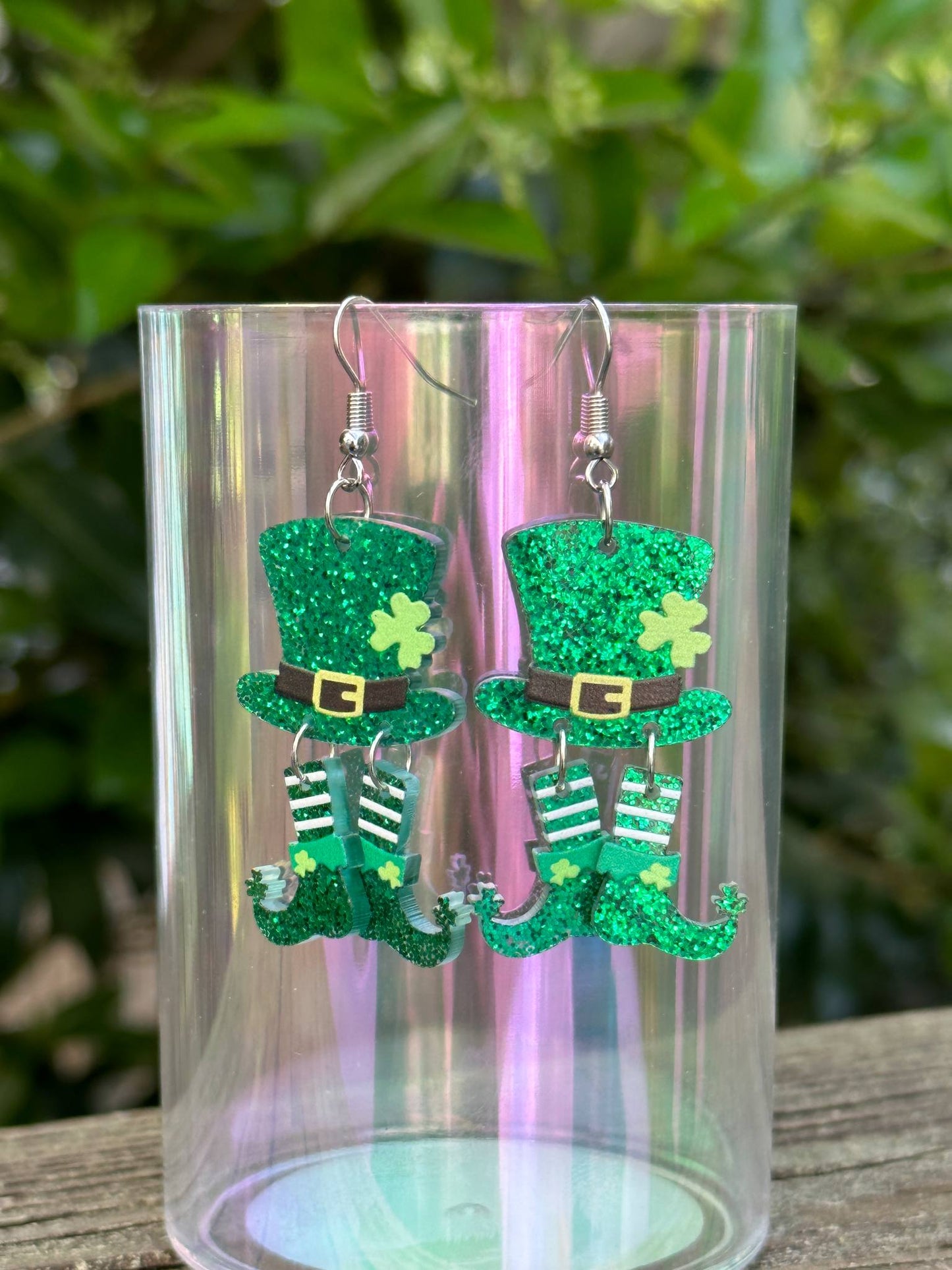 St. Patrick’s Day earrings green shamrock festive holiday jewelry