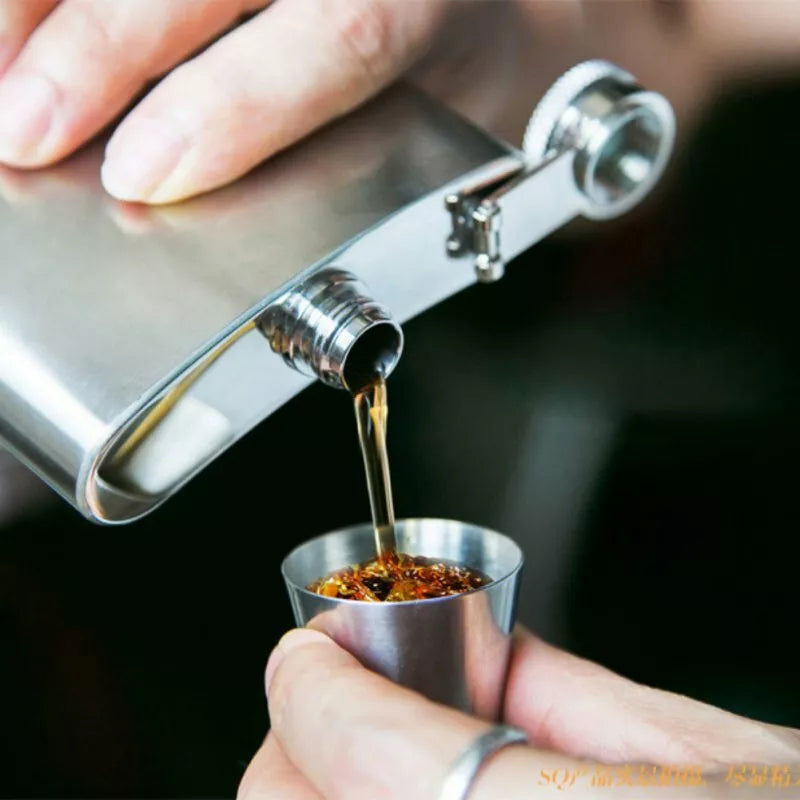 Mini Stainless Steel Cups shot 5 pcs Set ( 4 cups and 1 bag container )