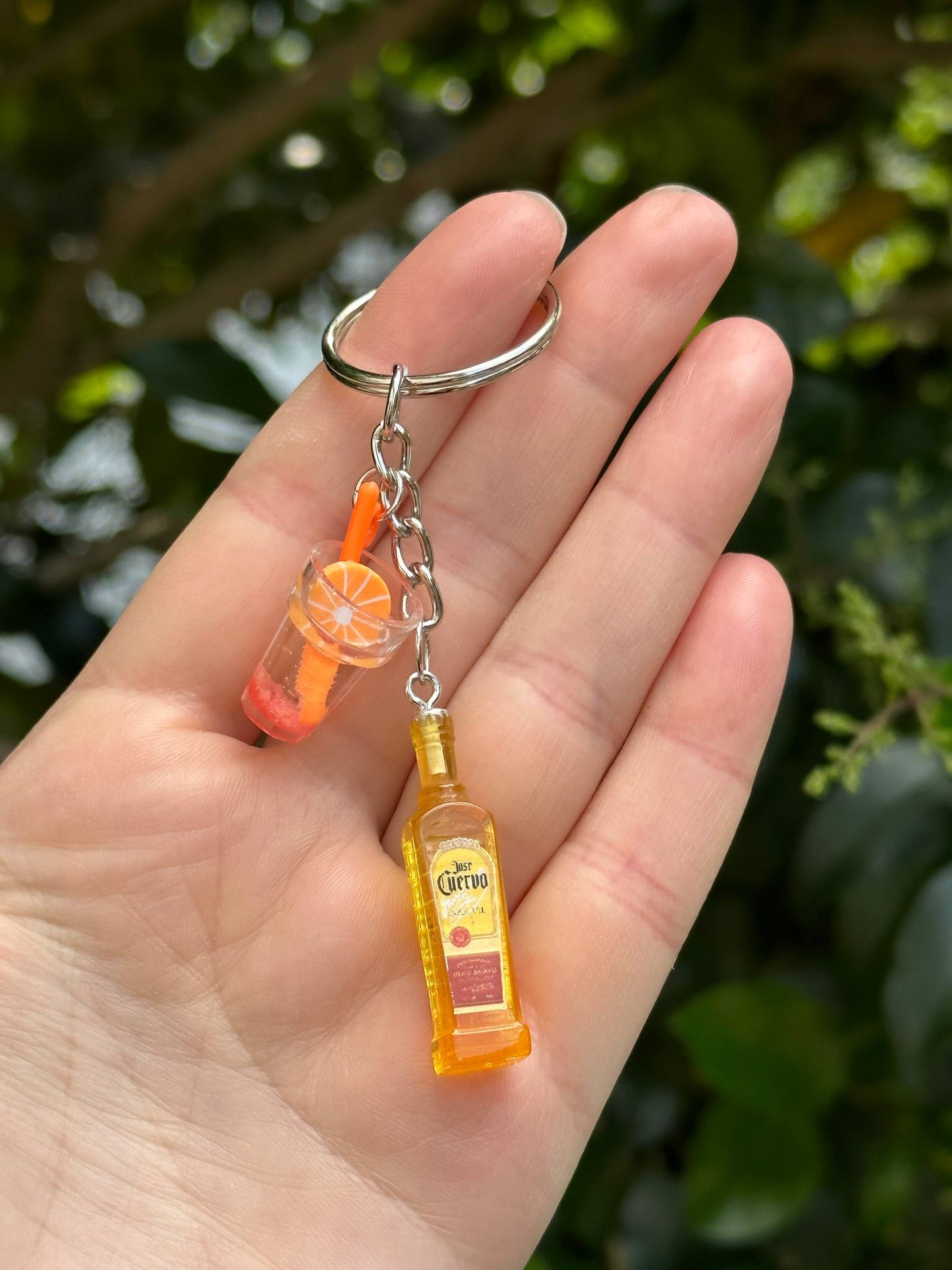 jose cuervo tequila charm keychain with cocktail cup gift for tequila lovers