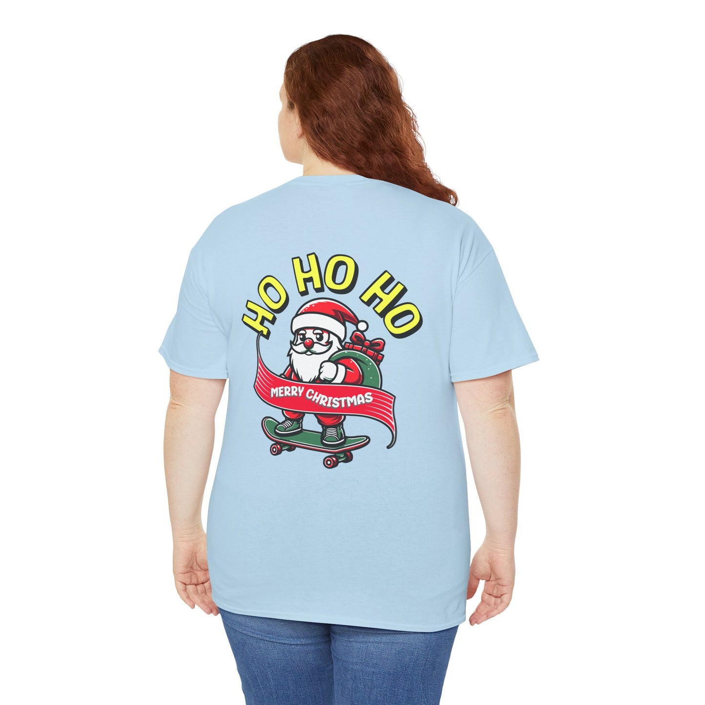 Santa T-Shirt On The Way Skateboard Tee, Merry Christmas