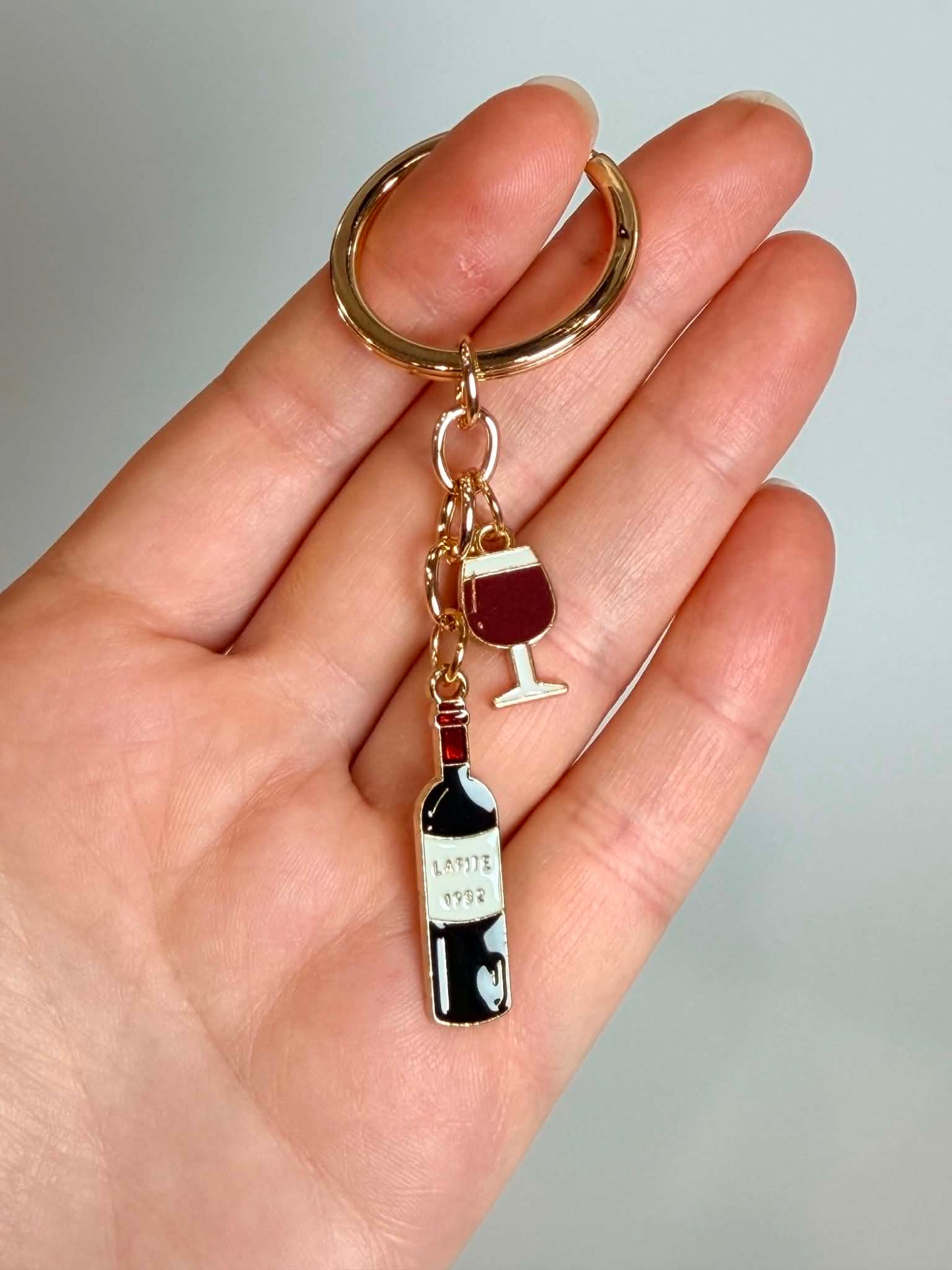 Mini metal drink Bottle Keychain. Cute Accessory for Bags, Keys and Gifts