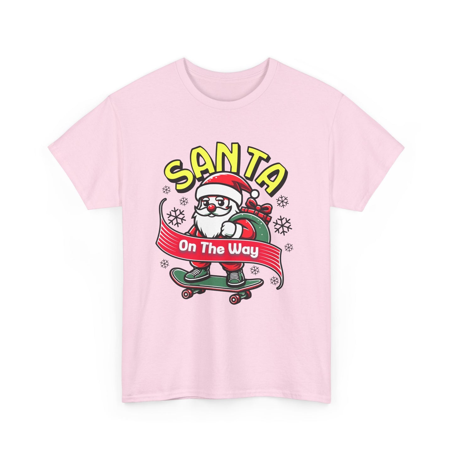 Santa T-Shirt On The Way Skateboard Tee, Merry Christmas