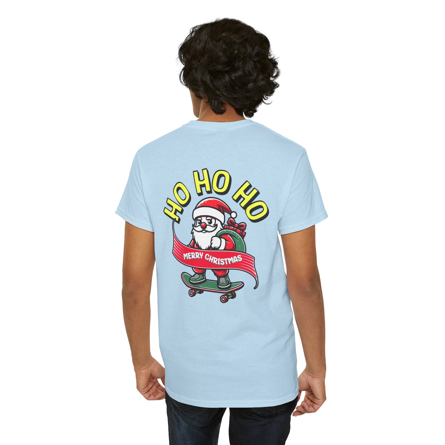 Santa T-Shirt On The Way Skateboard Tee, Merry Christmas