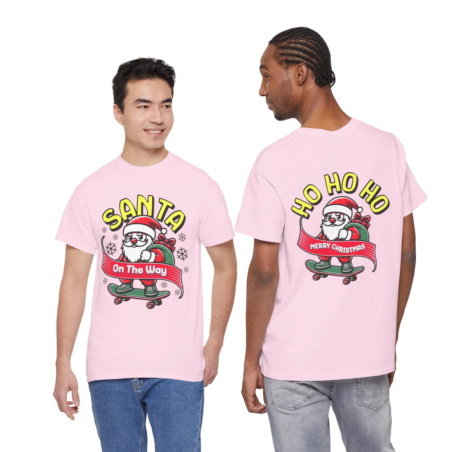Santa T-Shirt On The Way Skateboard Tee, Merry Christmas