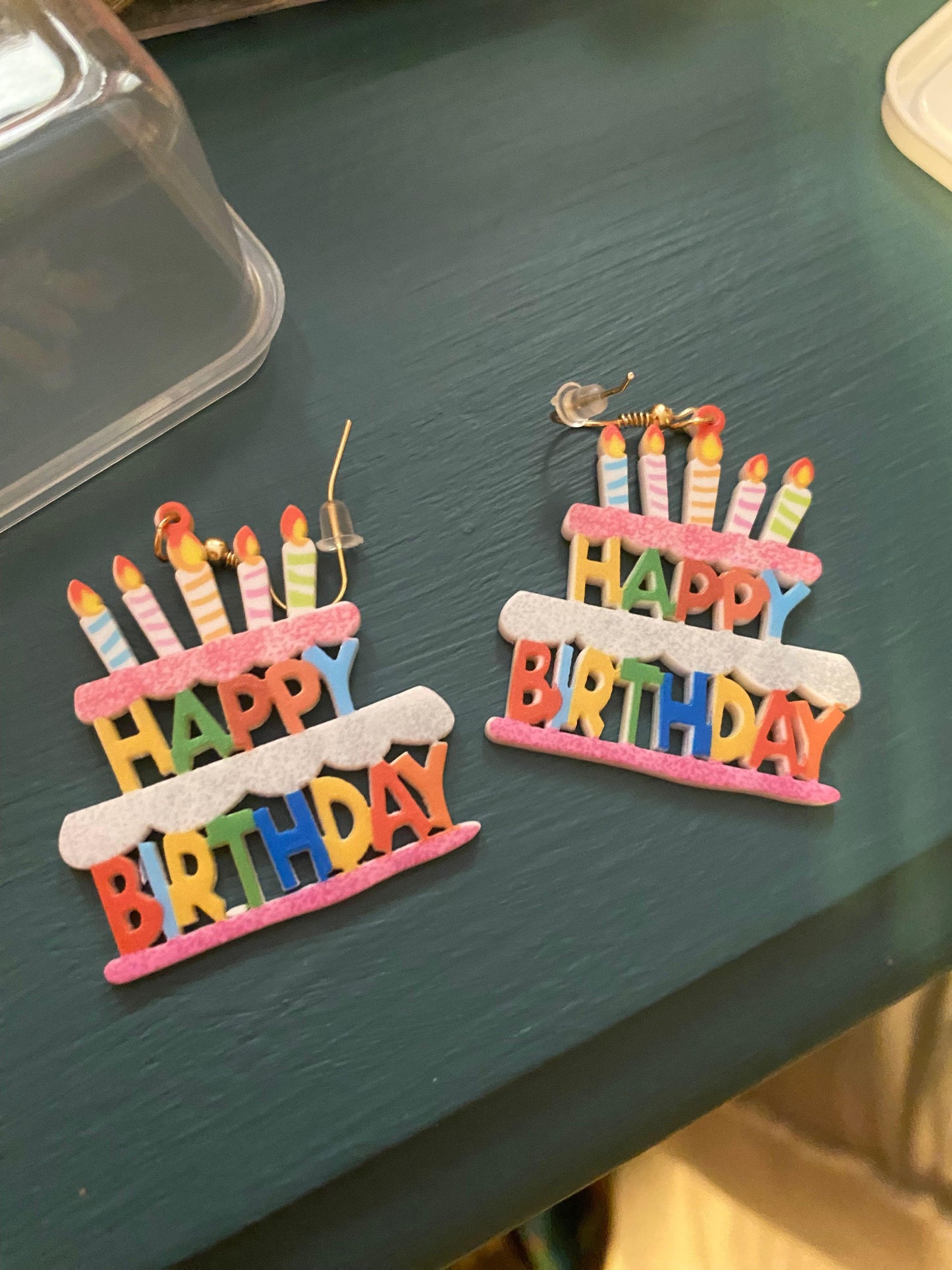 Happy Birthday cake Earrings