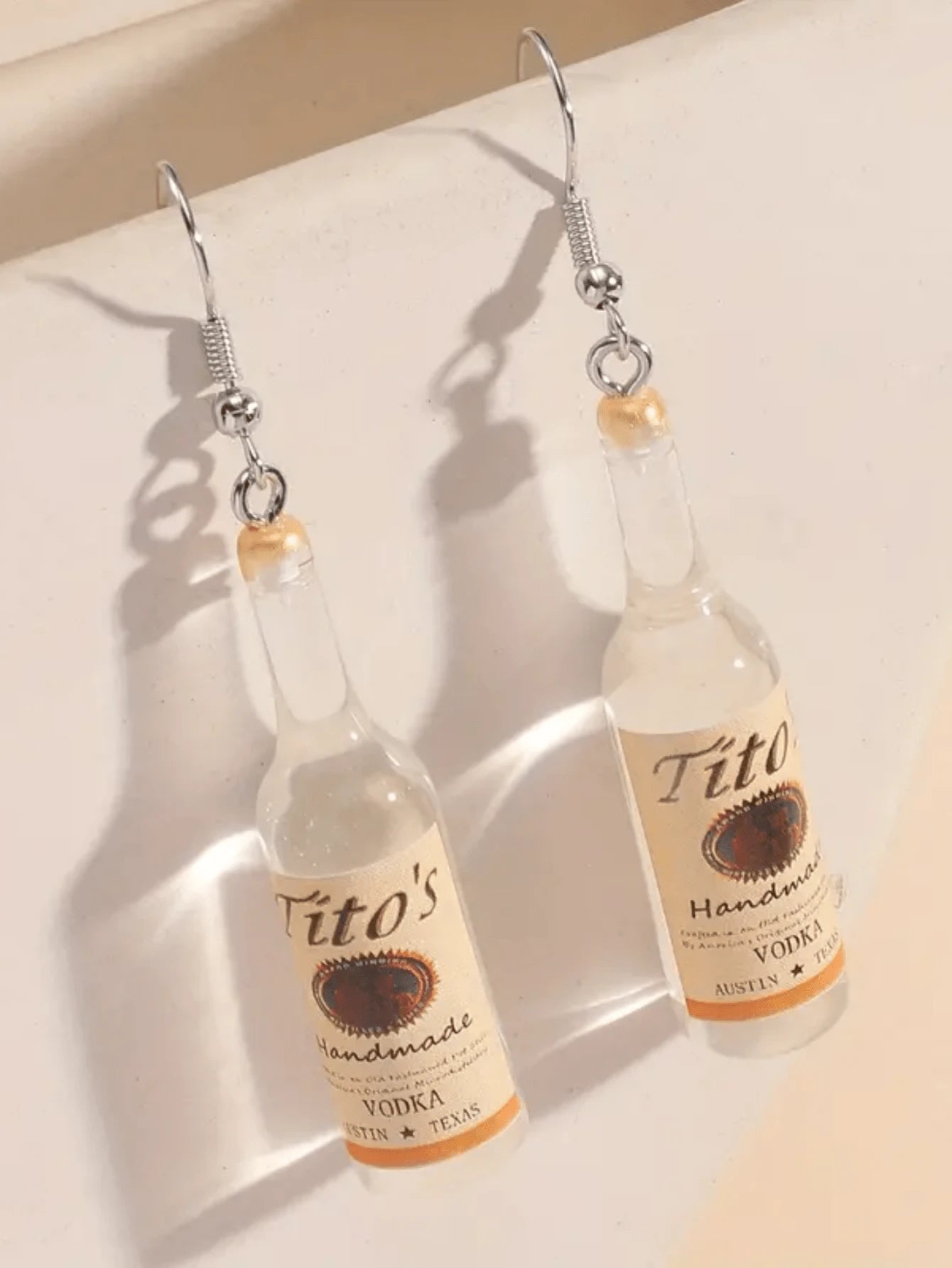 Liquor Miniature, Tito’s vodka bottle earrings