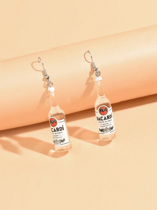 Liquor Earrings Rum Bottle Design