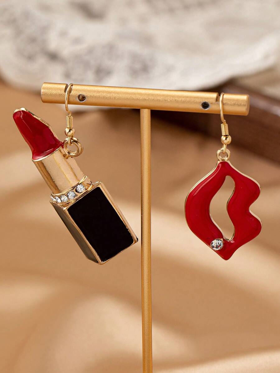 Lips & Lipstick Design Earrings