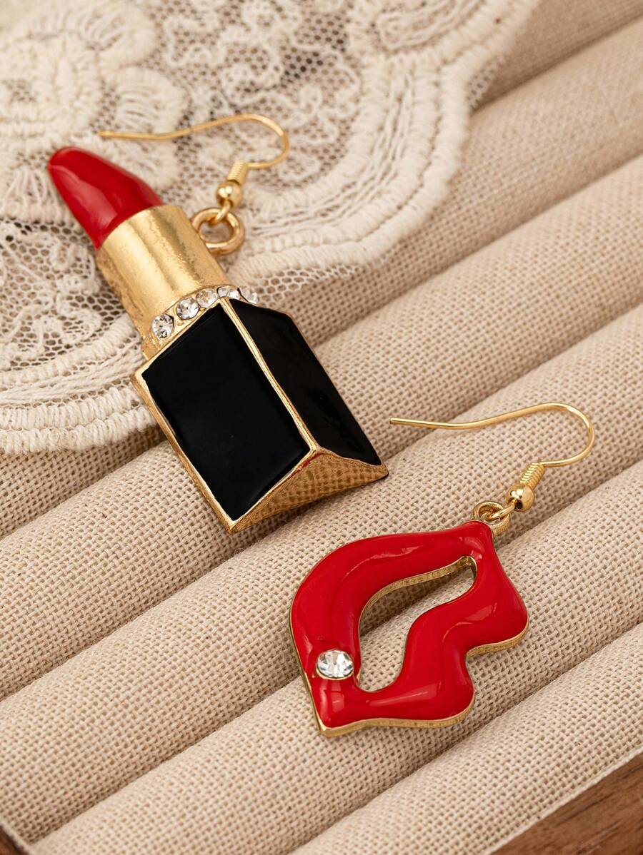 Lips & Lipstick Design Earrings