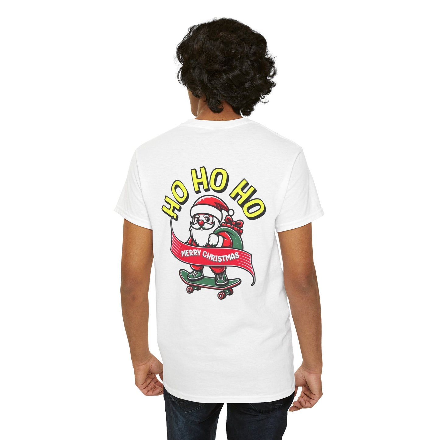 Santa T-Shirt On The Way Skateboard Tee, Merry Christmas