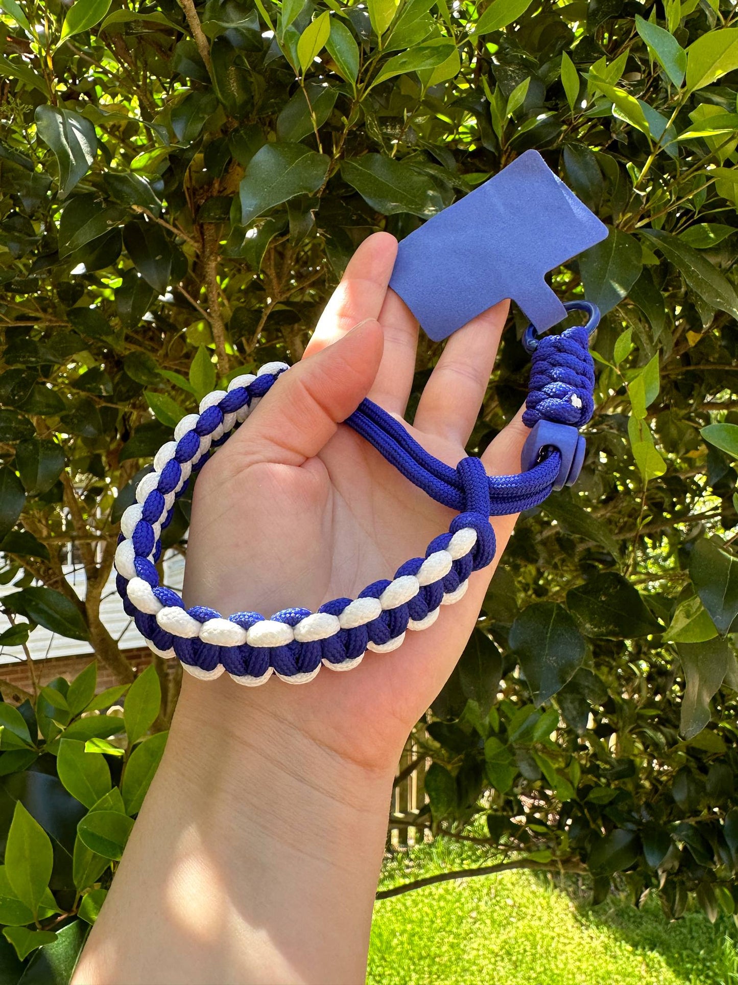 Blue Handmade Woven Adjustable Phone Lanyard universal Holder -  Blue 1 pc