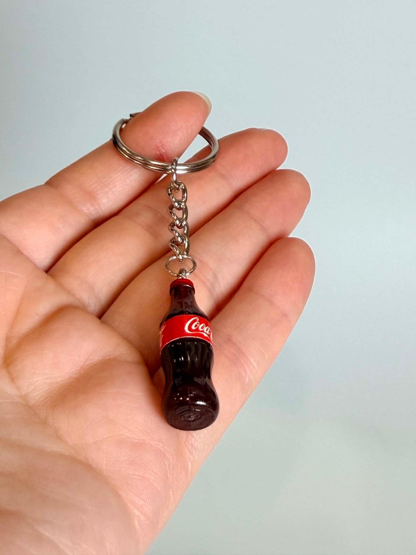 Mini Soda Bottle Keychain. Cute Accessory for Bags, Keys and Gifts