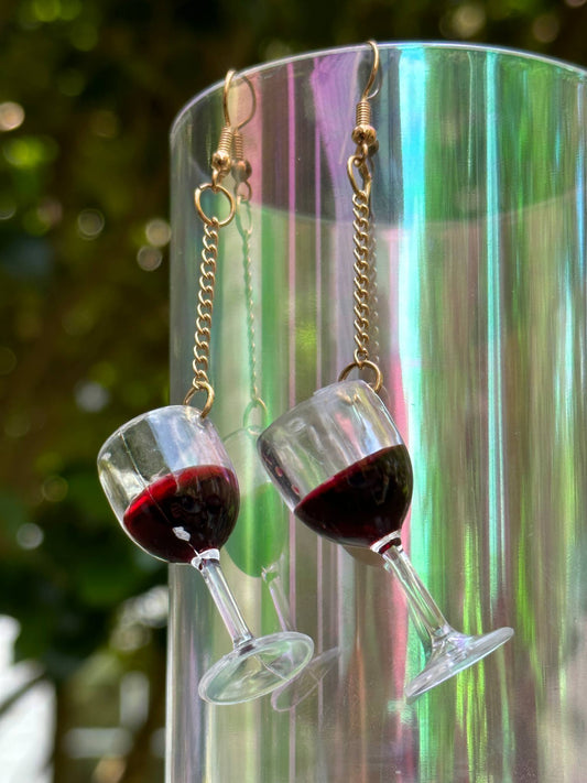cute wine glass earrings fun gift for wine lovers lightweight jewelry