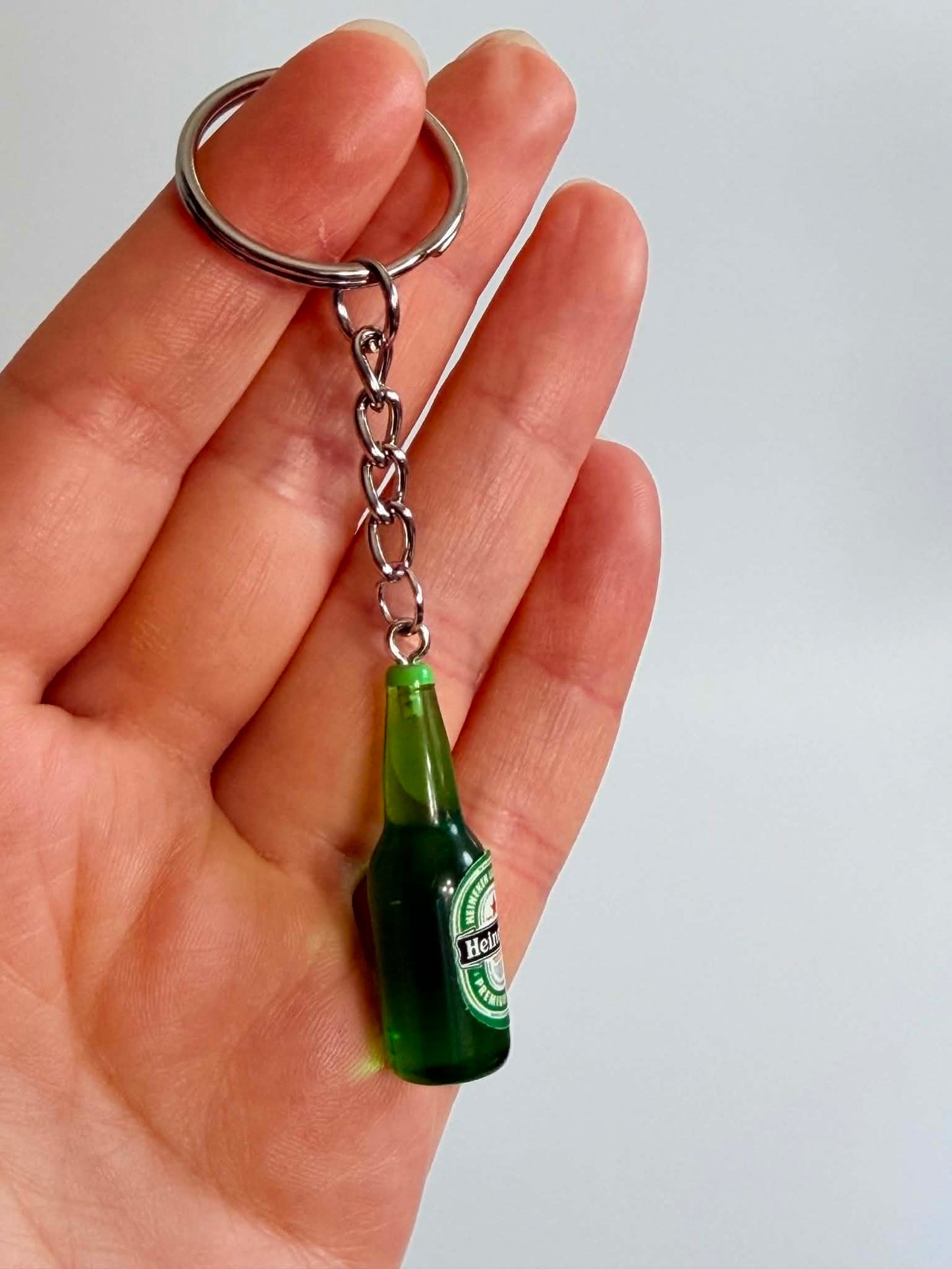 Mini beer drink Bottle Keychain. Accessory for Bags, Keys and Gifts