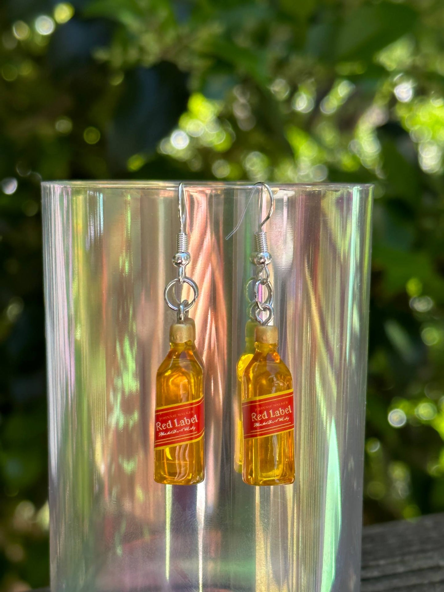 Mini whiskey R.L. bottle earring