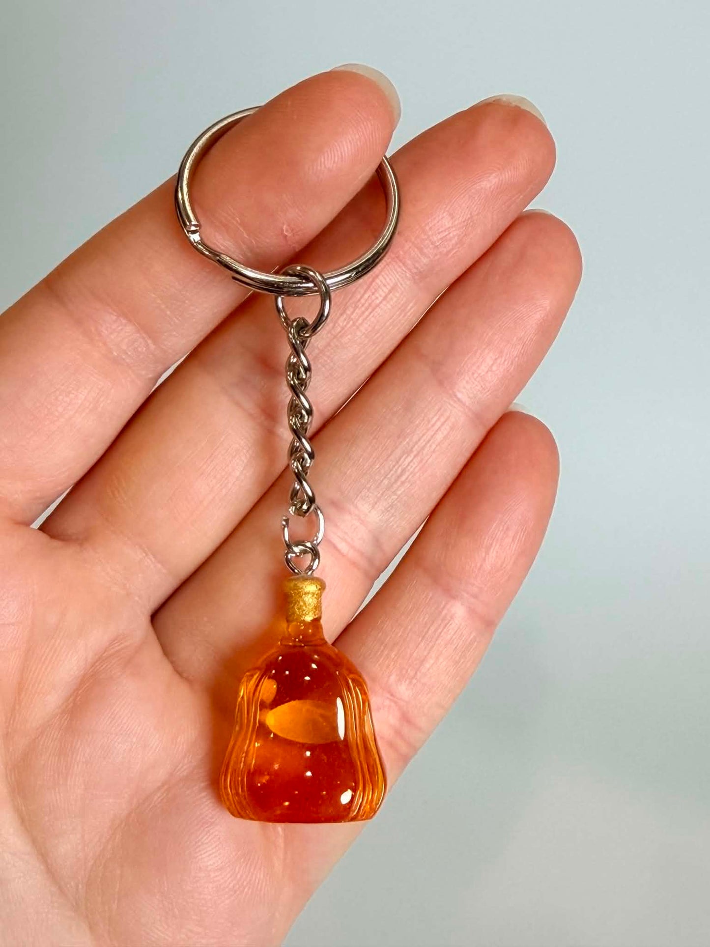 Mini drink Bottle Keychain. Cute Accessory for Bags, Keys and Gifts