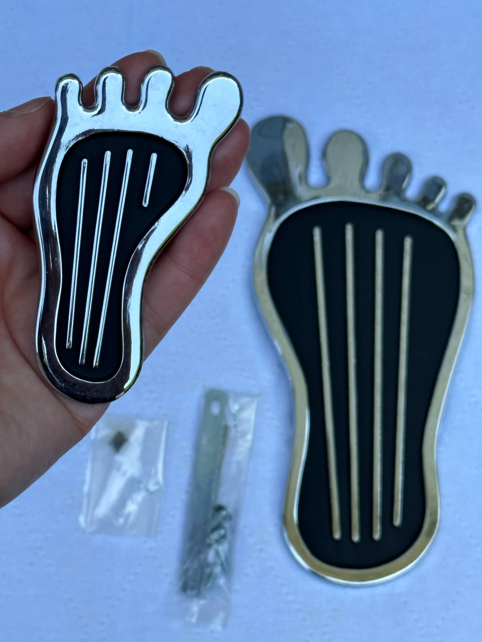 barefoot chrome gas pedal cover universal car accessory hot rod gift